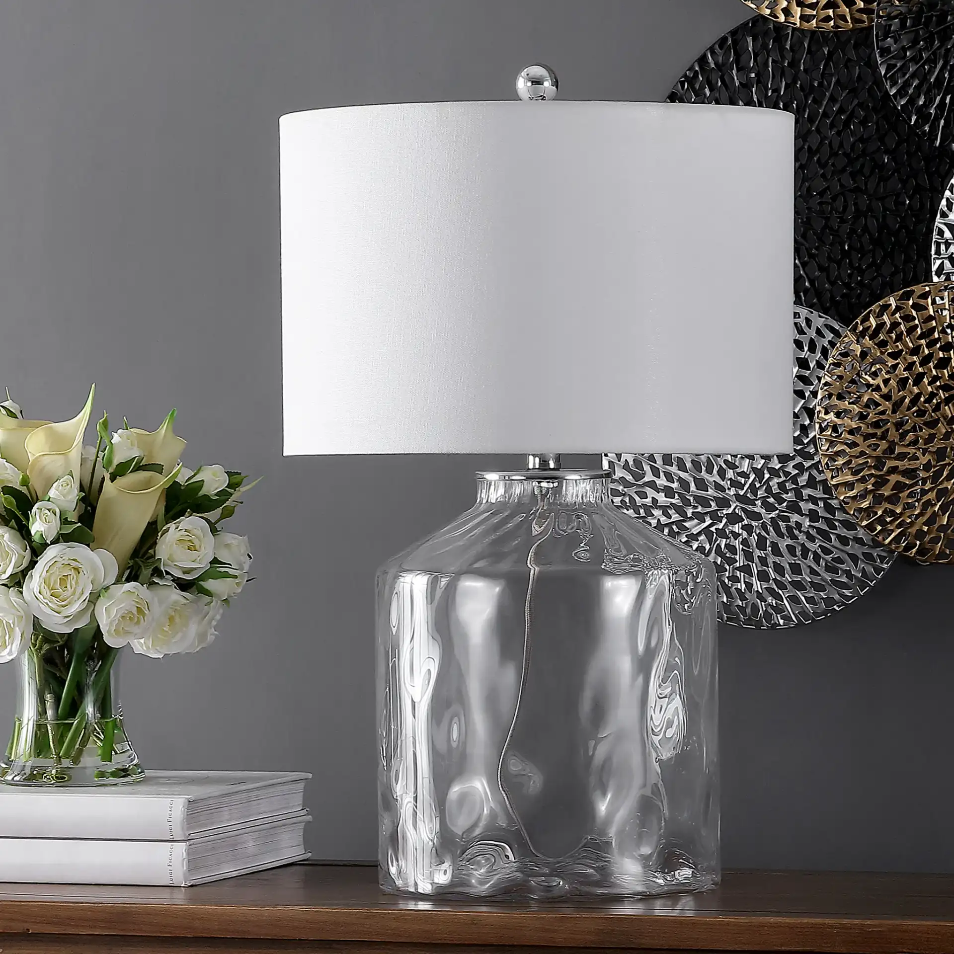 Julen Table Lamp in Clear in a styled room