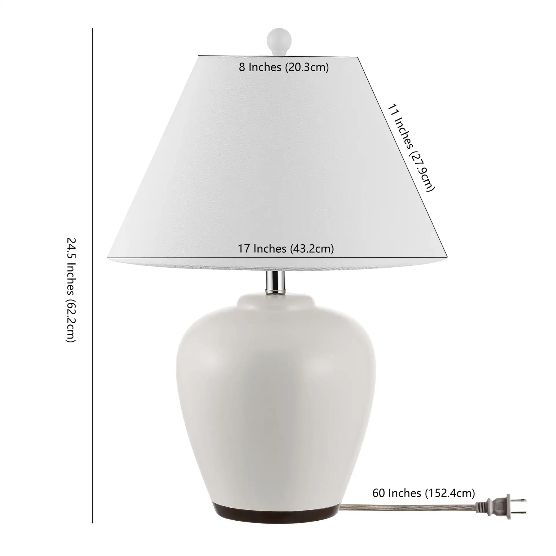 Etren Table Lamp in Ivory, detail view