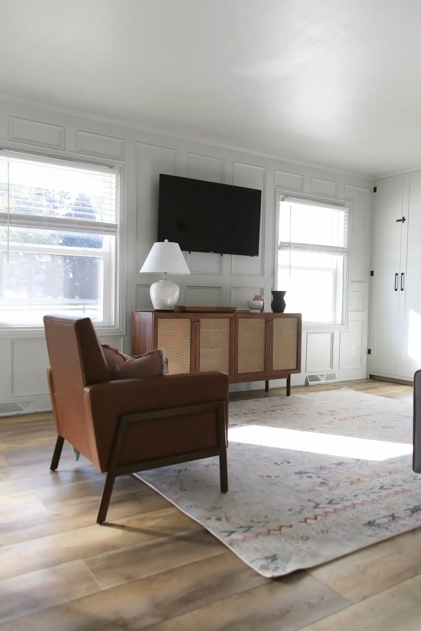 Etren Table Lamp in Ivory in a styled room