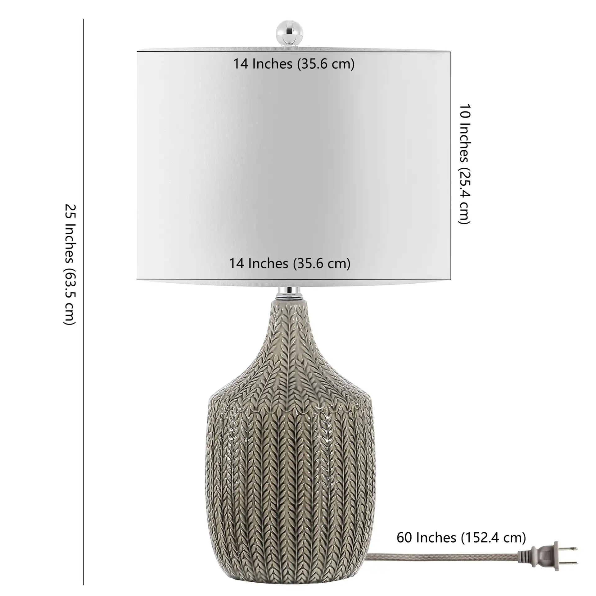 Secia Table Lamp in Gray, detail view
