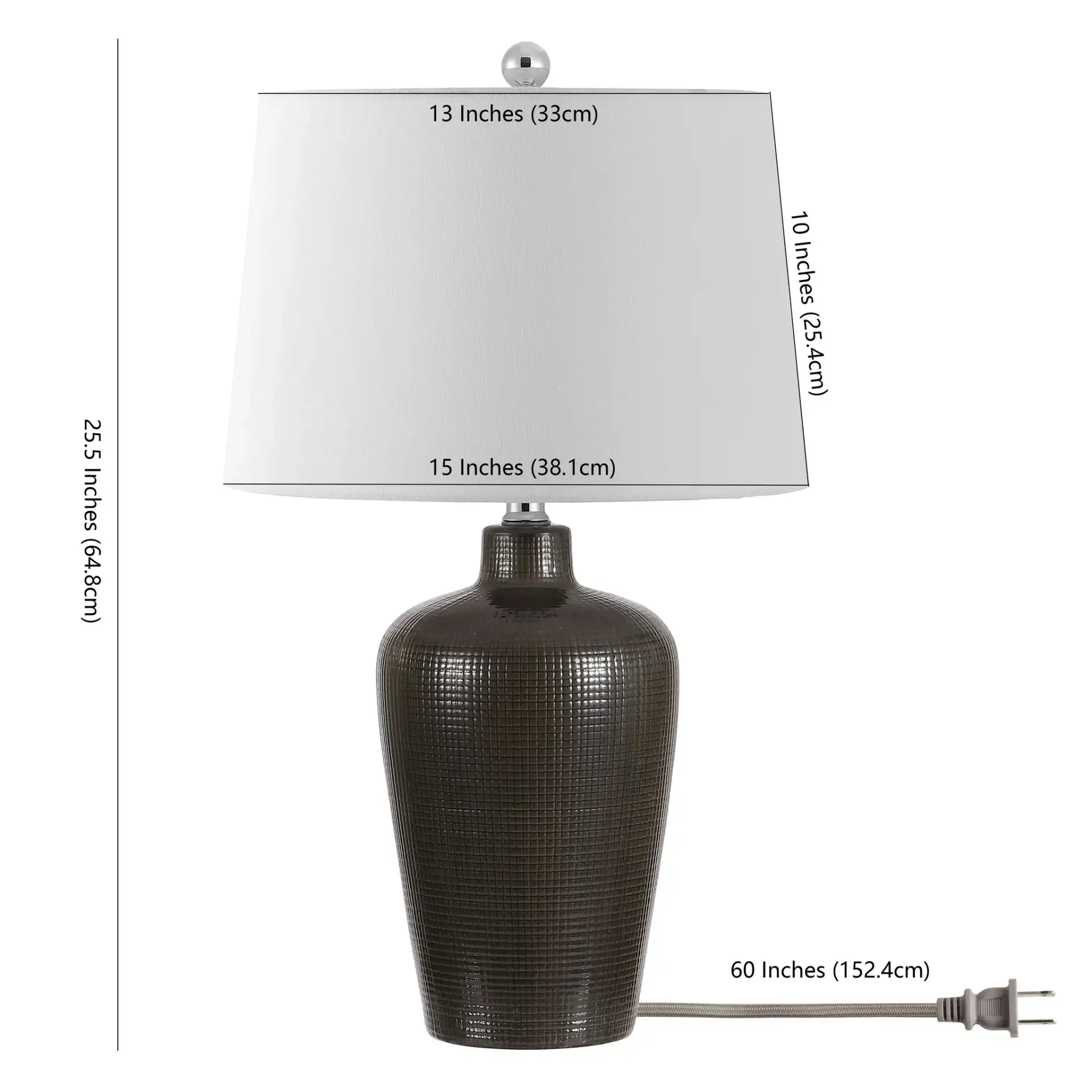Alria Table Lamp in Brown, detail view