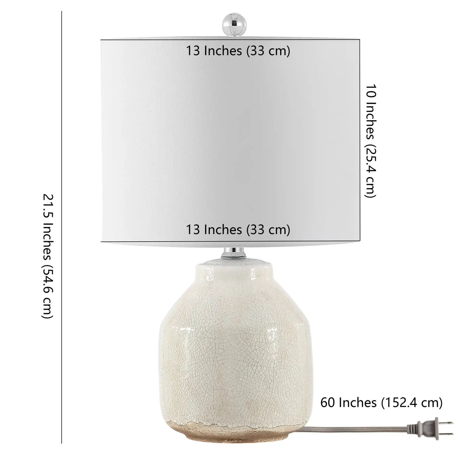 Traken Table Lamp in Antique White, detail view