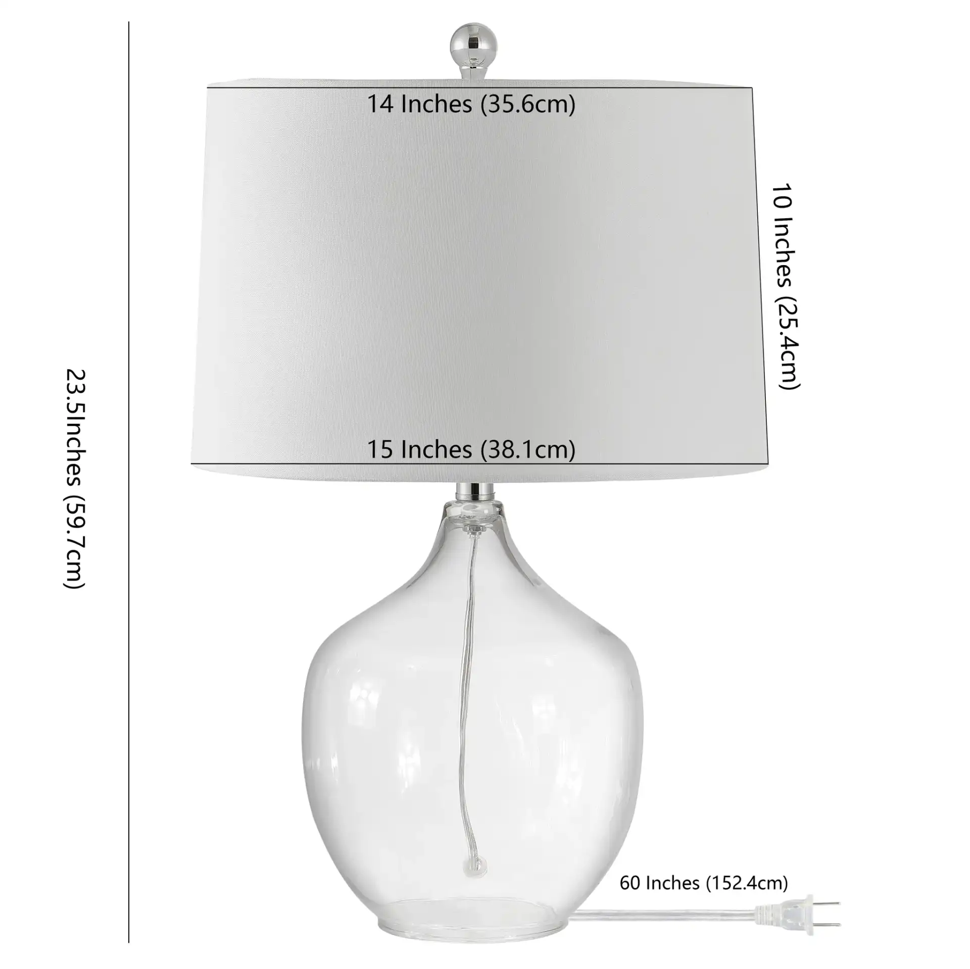Orlen Table Lamp in Clear, detail view