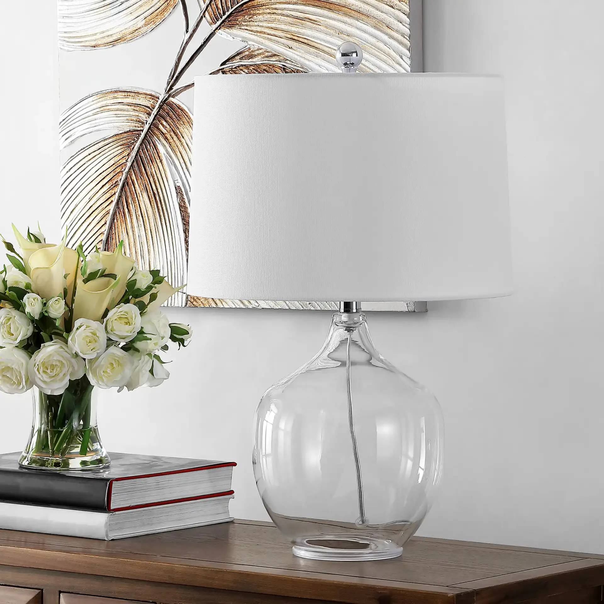 Orlen Table Lamp in Clear in a styled room