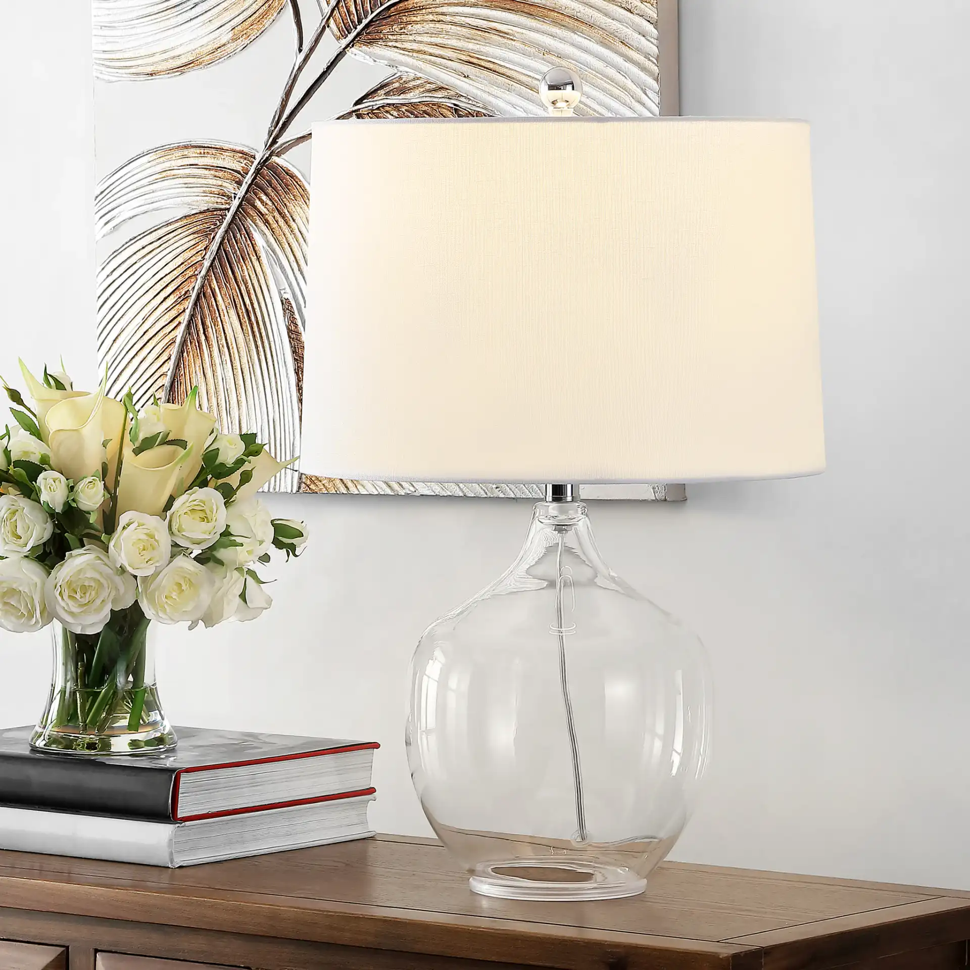 Orlen Table Lamp in Clear in a styled room