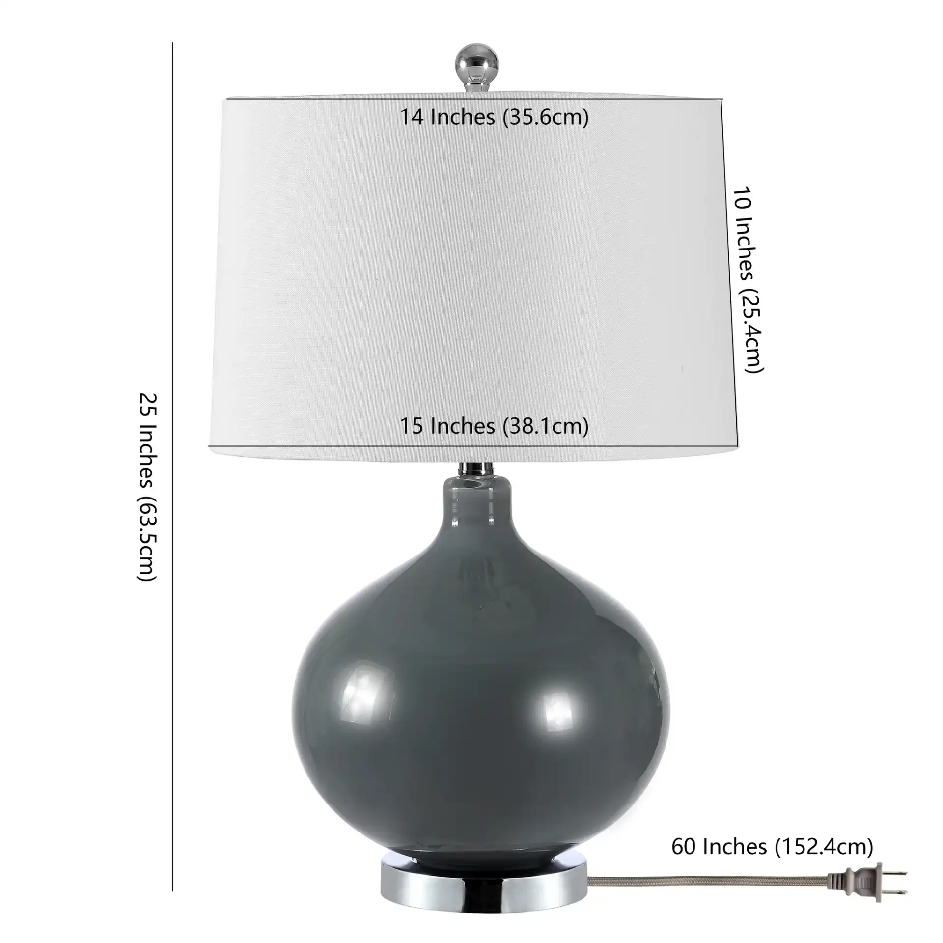 Masera Table Lamp With Usb (Set Of 2) in Gray, detail view