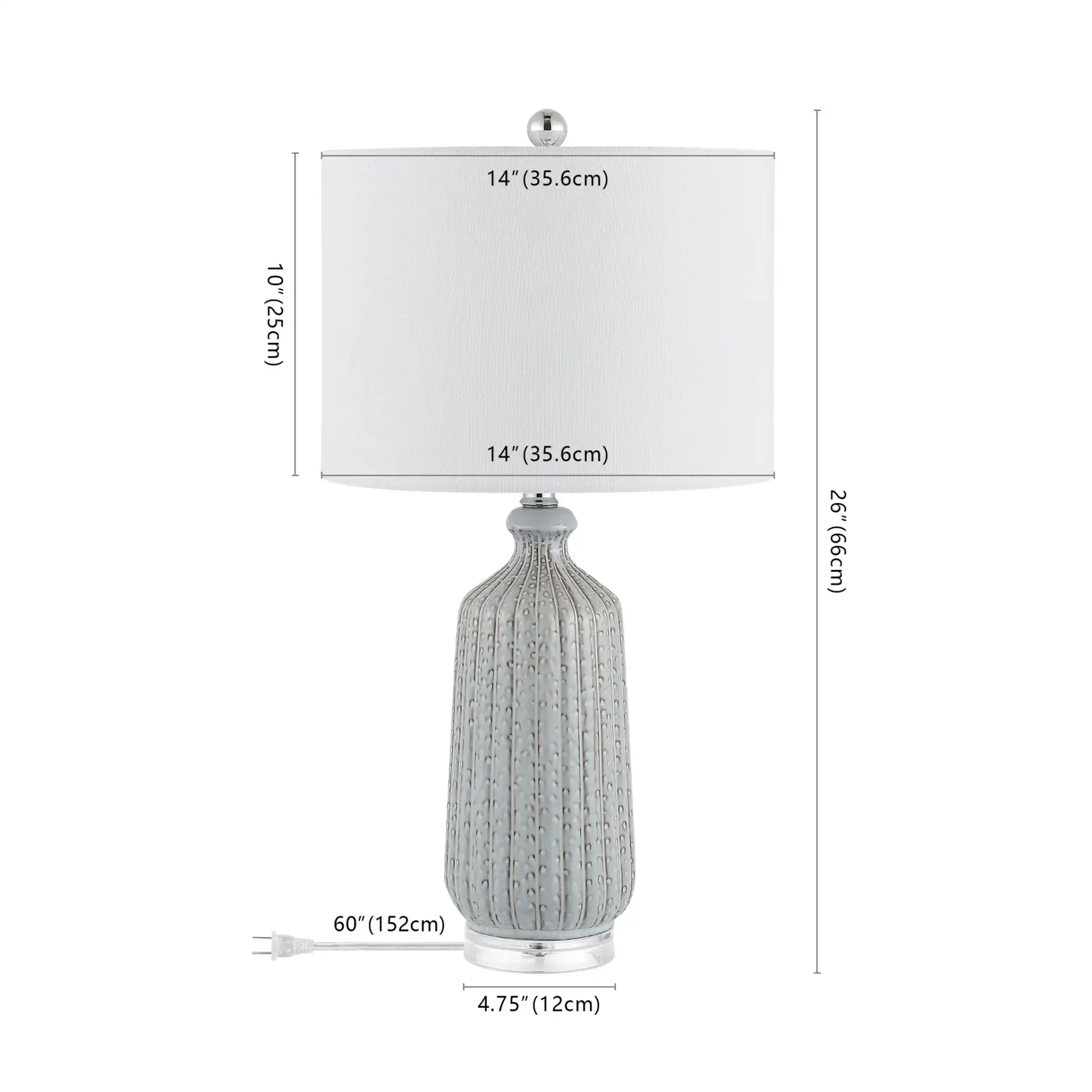 Amberly Table Lamp in Gray, detail view