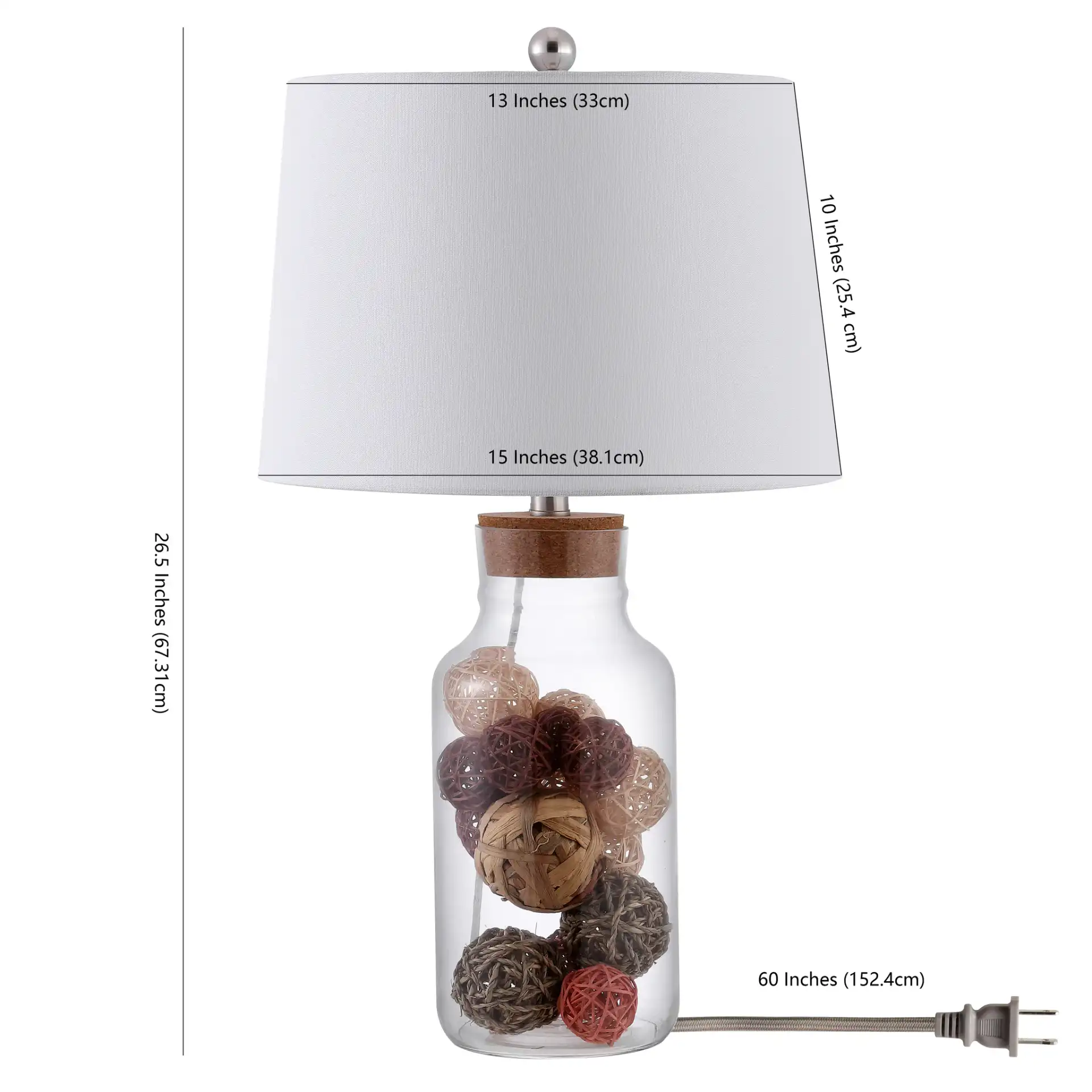 Hensen Table Lamp in Clear, detail view