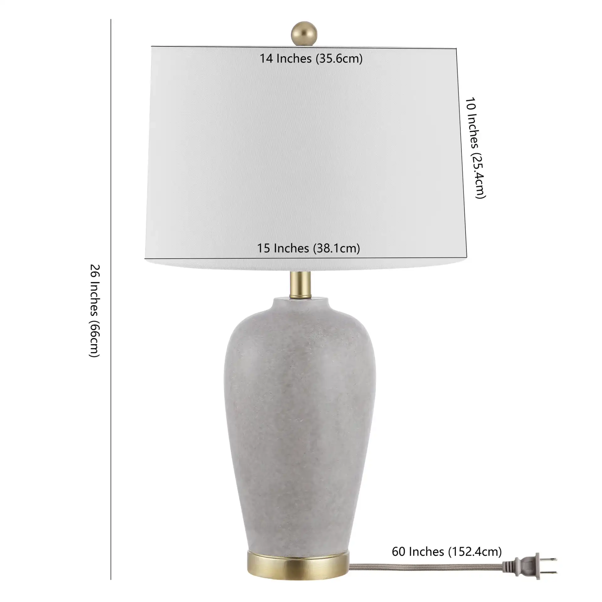 Kline Table Lamp With Usb in Gray, detail view