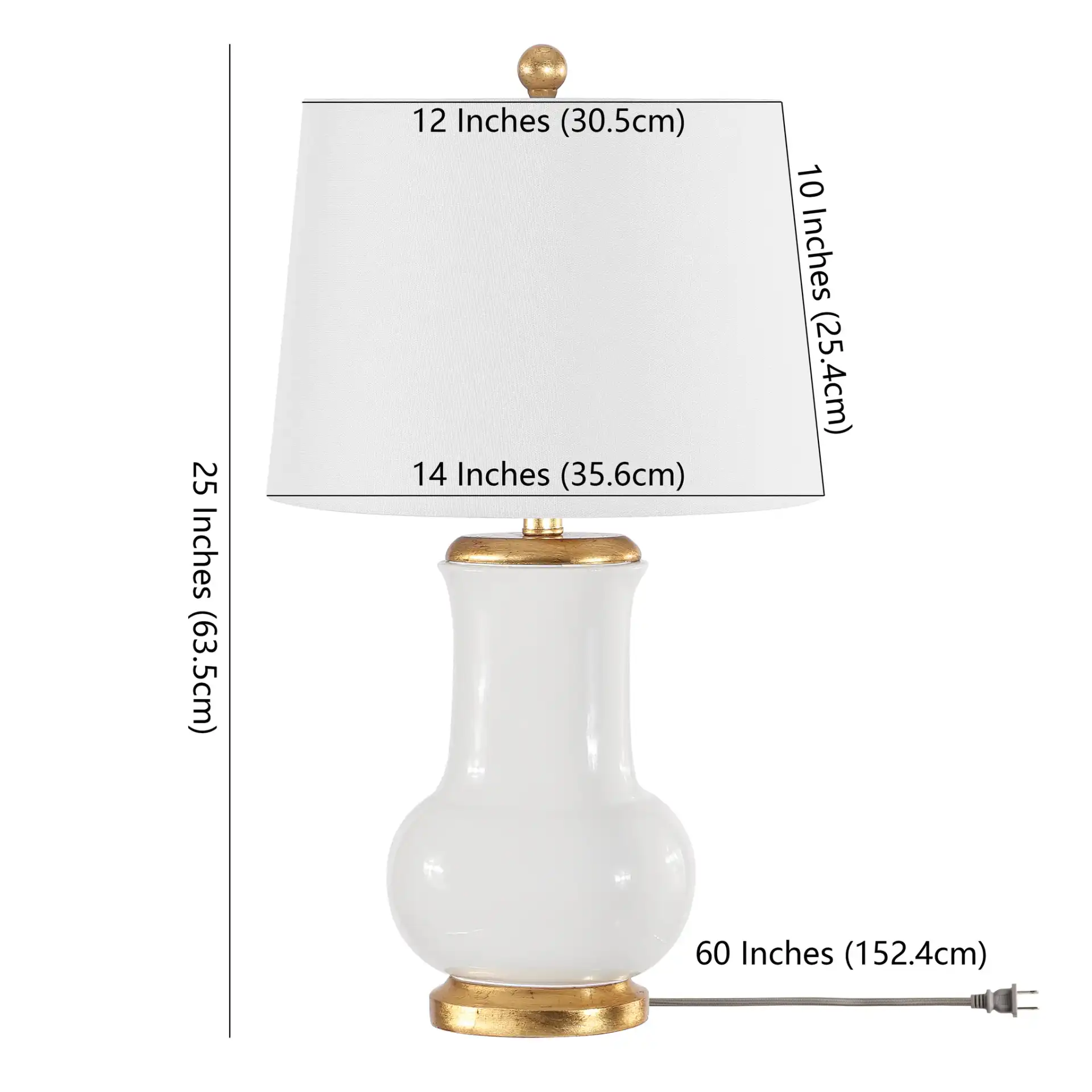 Emberson Table Lamp in Ivory / Gold, detail view