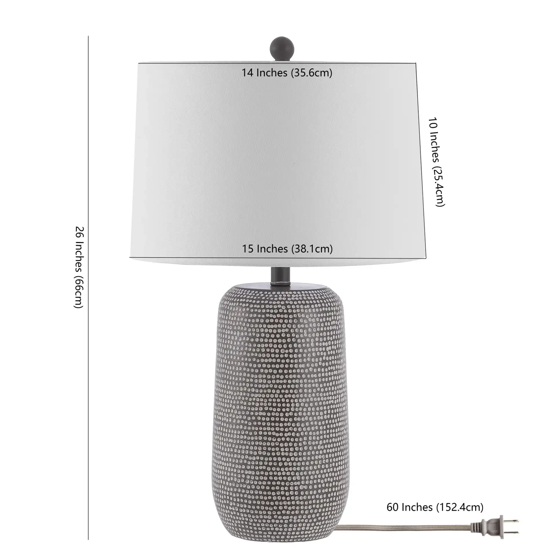 Celvin Table Lamp in Gray / White, detail view