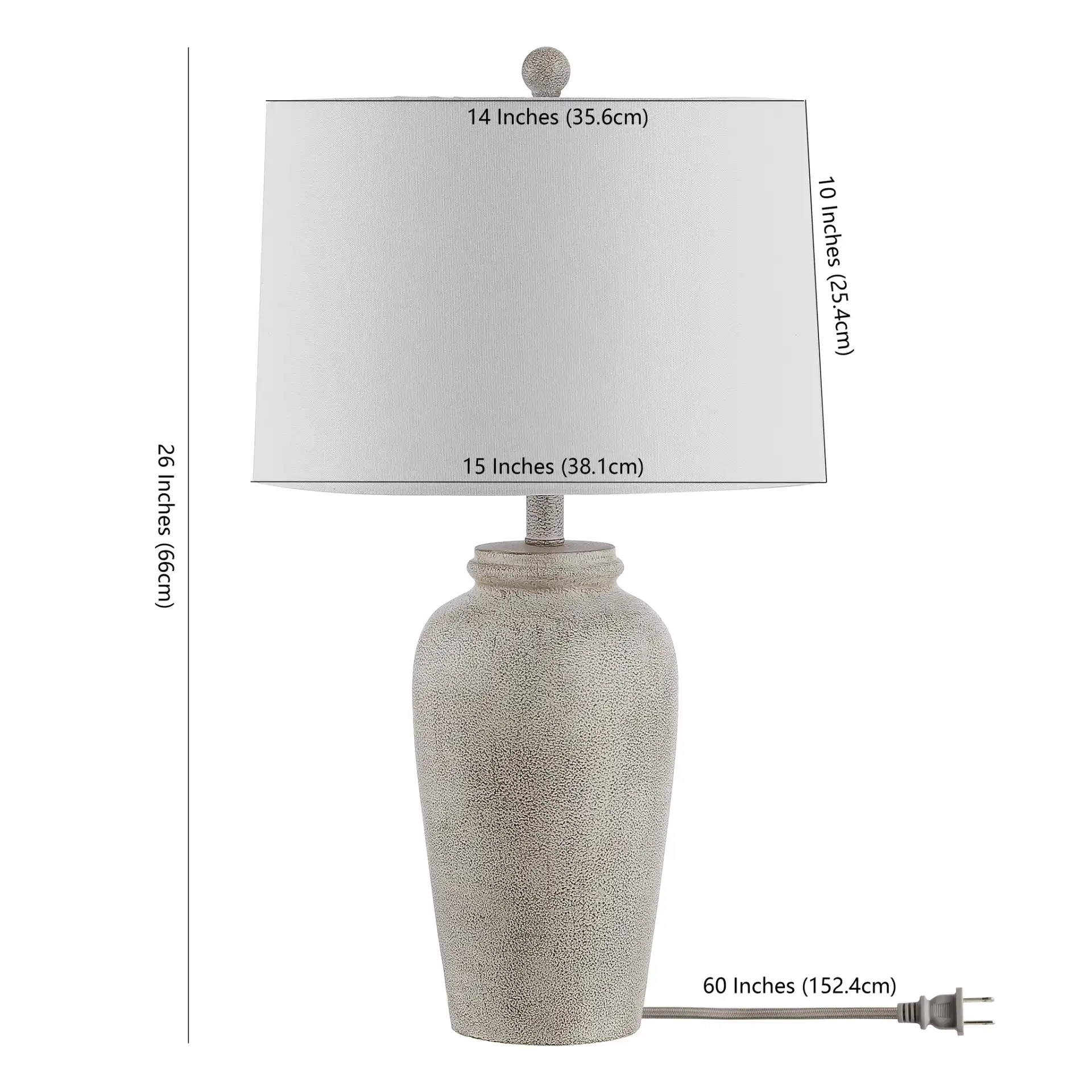 Sabrin Table Lamp in Cream, detail view