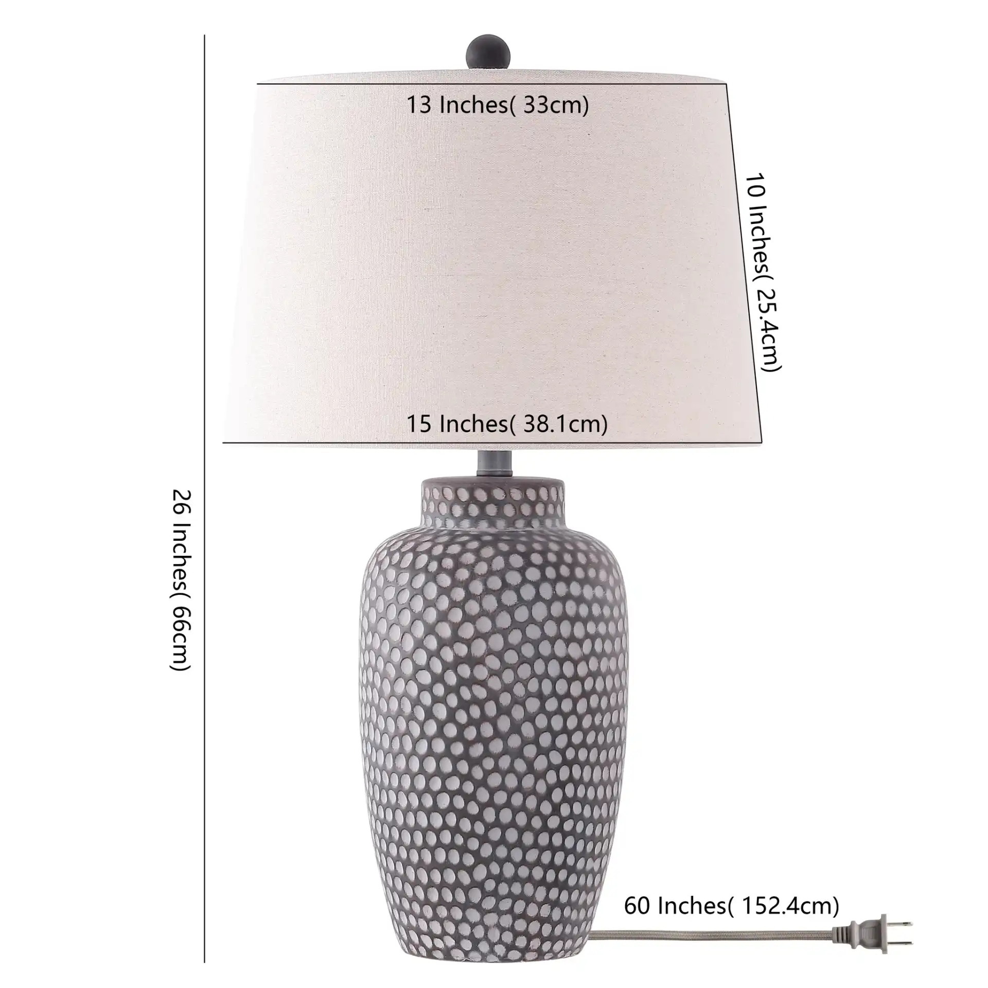Jerlen Table Lamp in Brown / White, detail view