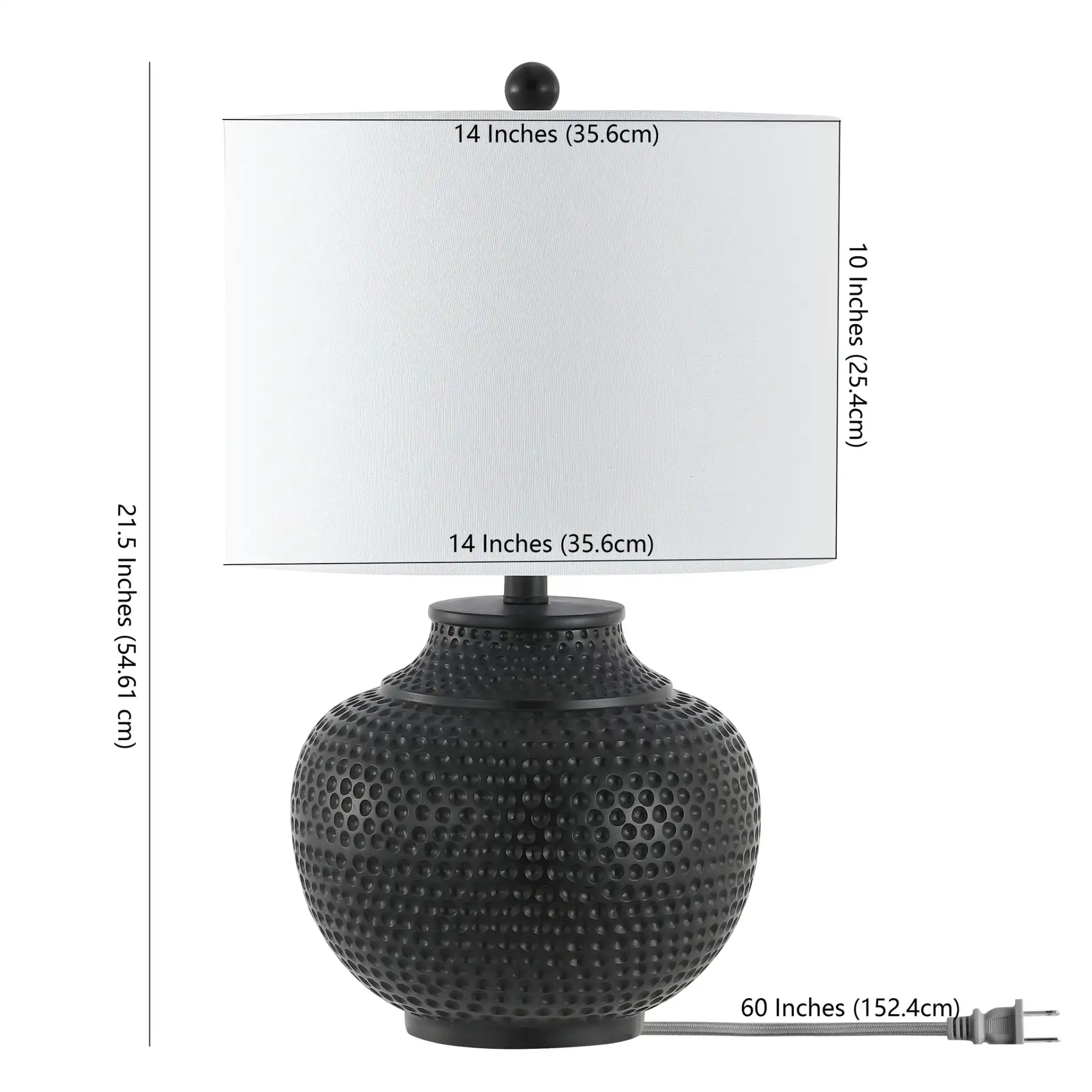 Hemper Table Lamp in Matte Black, detail view