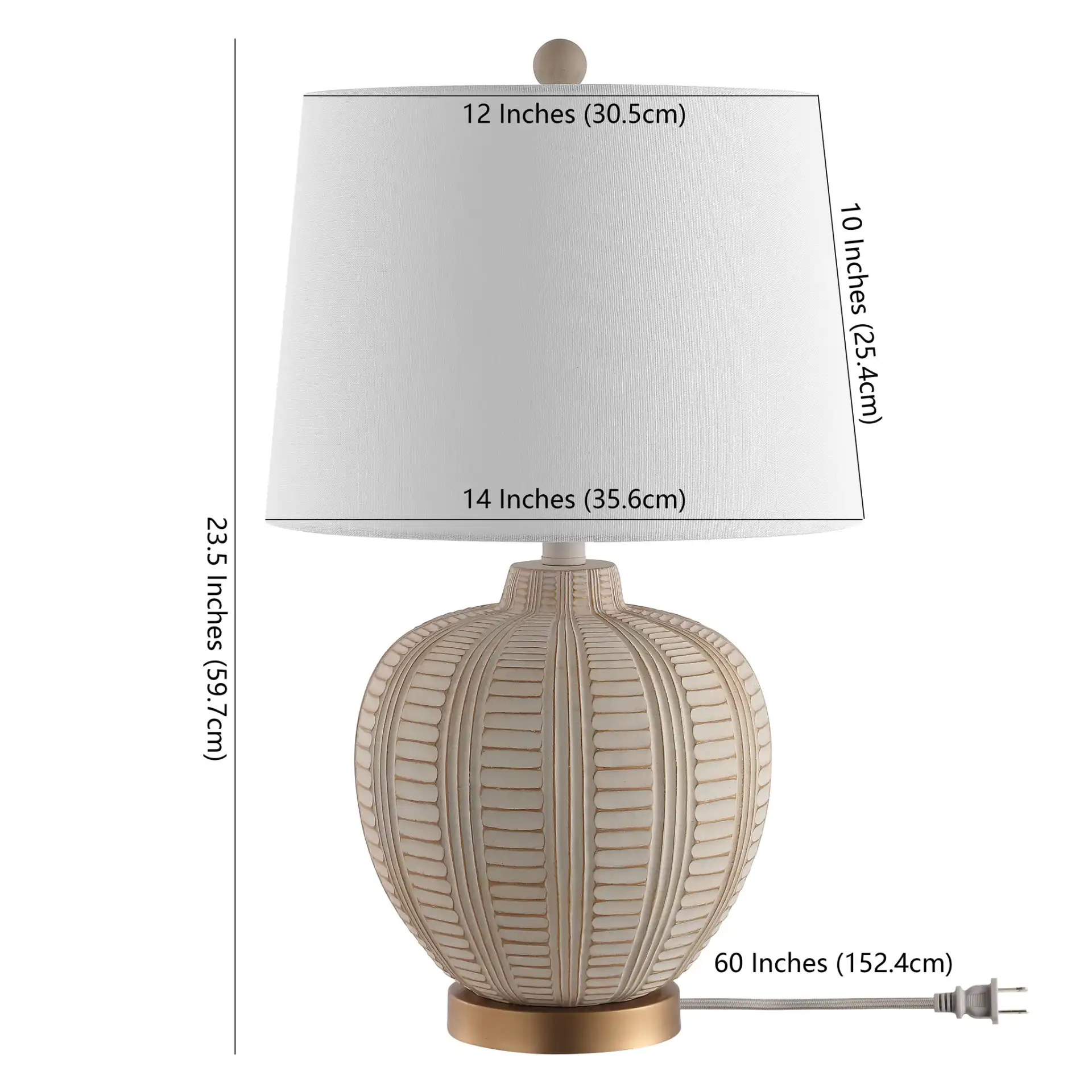 Marrla Table Lamp With Usb in Cream / Rose Gold, detail view