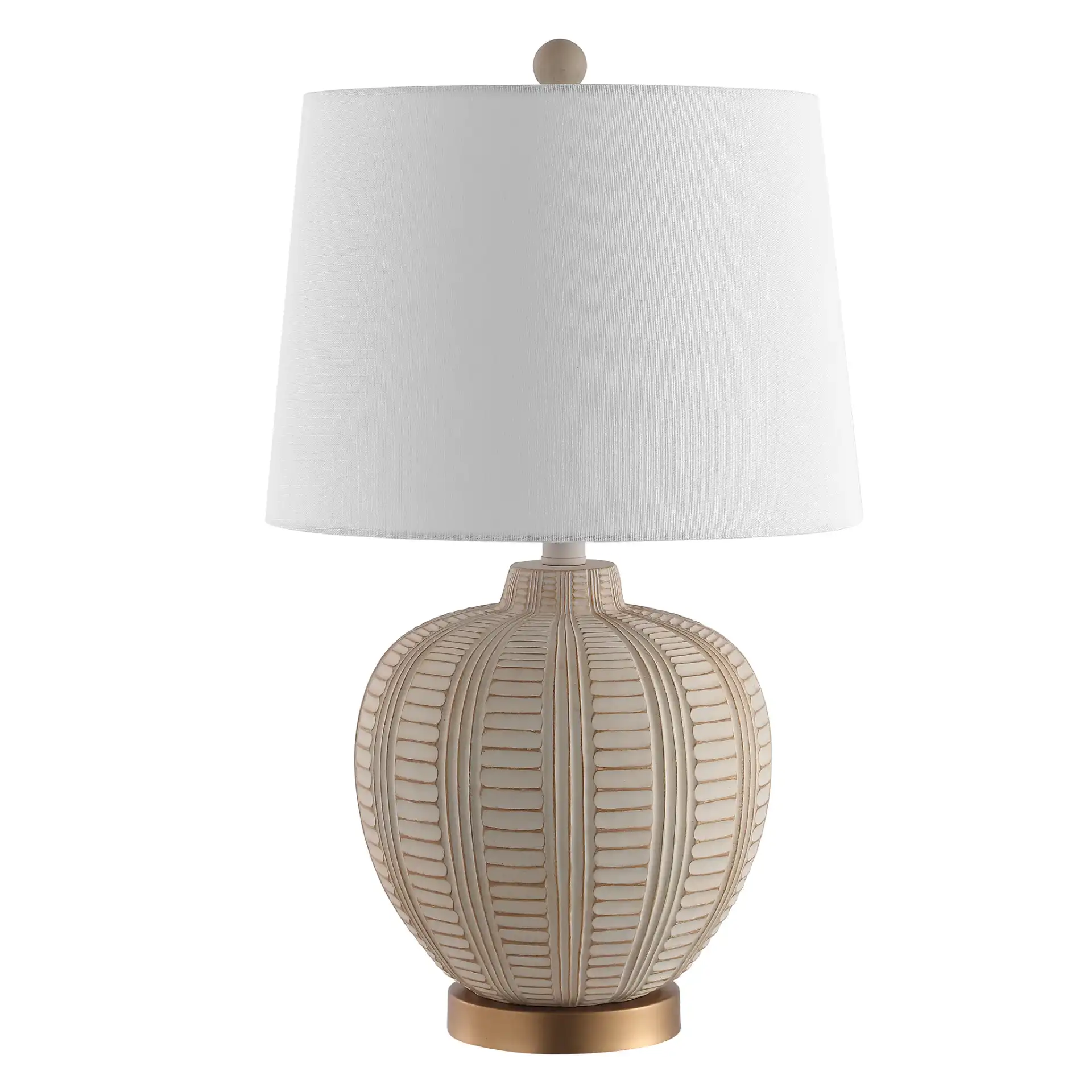 Marrla Table Lamp With Usb in Cream / Rose Gold, detail view