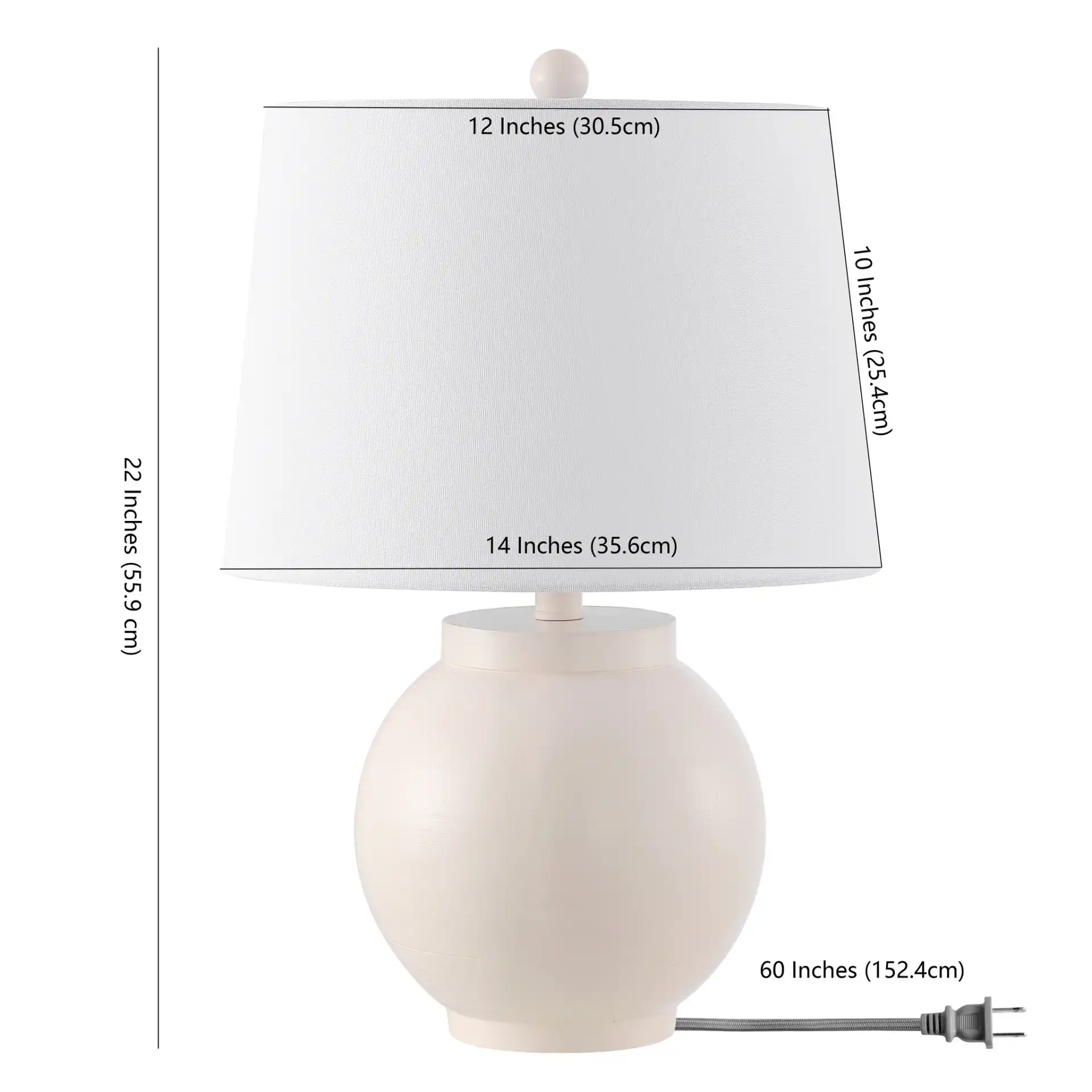Lemeni Table Lamp in Cream, detail view