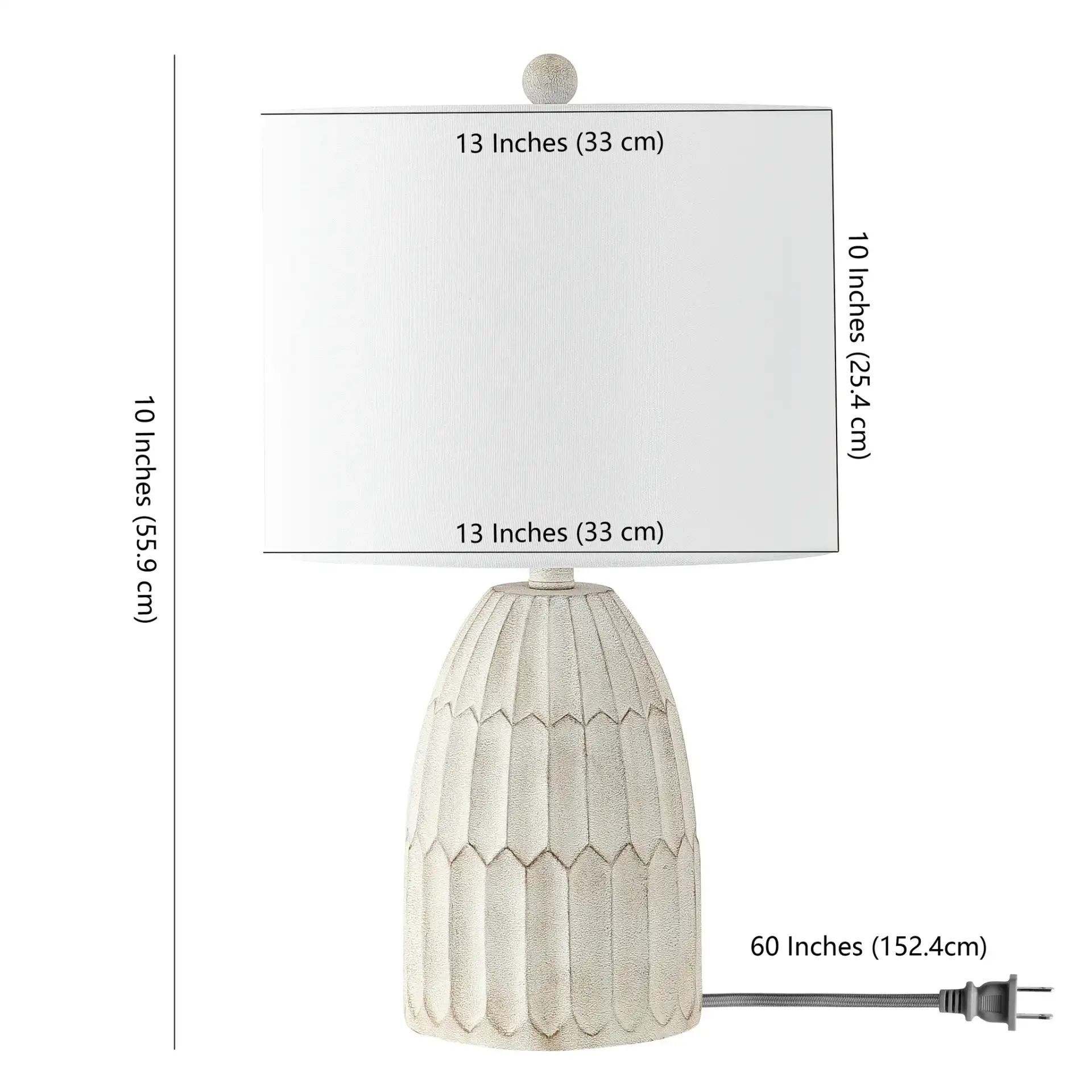 Ronken Table Lamp in Antique White, detail view
