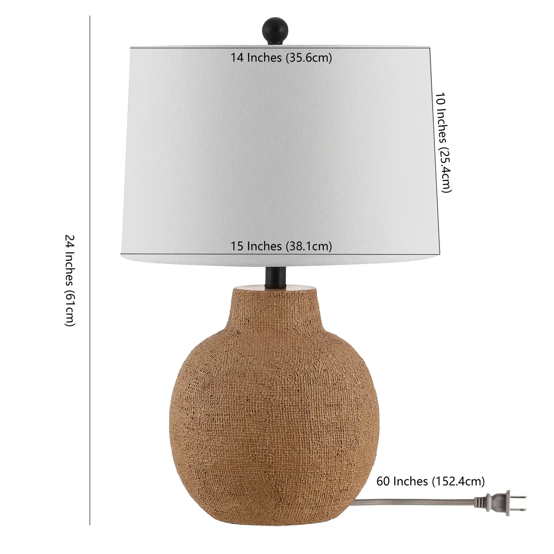 Acer Table Lamp in Brown, detail view
