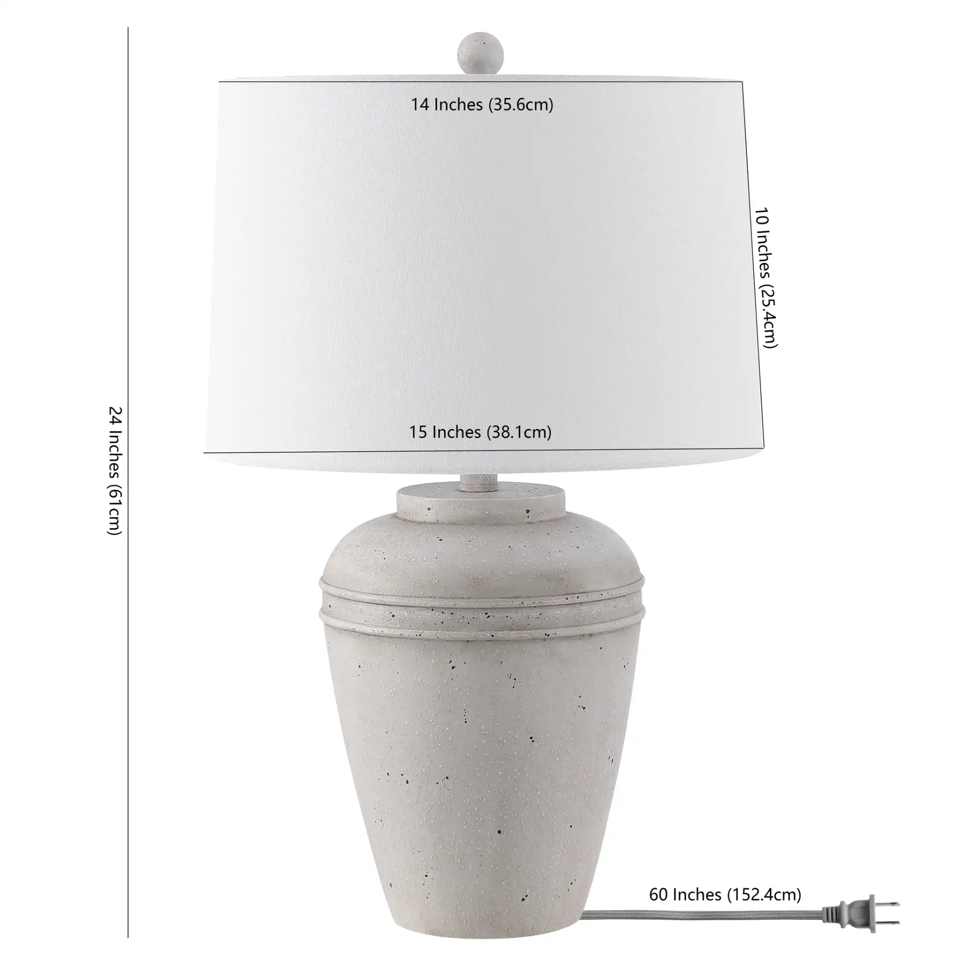 Demlin Table Lamp in Gray, detail view