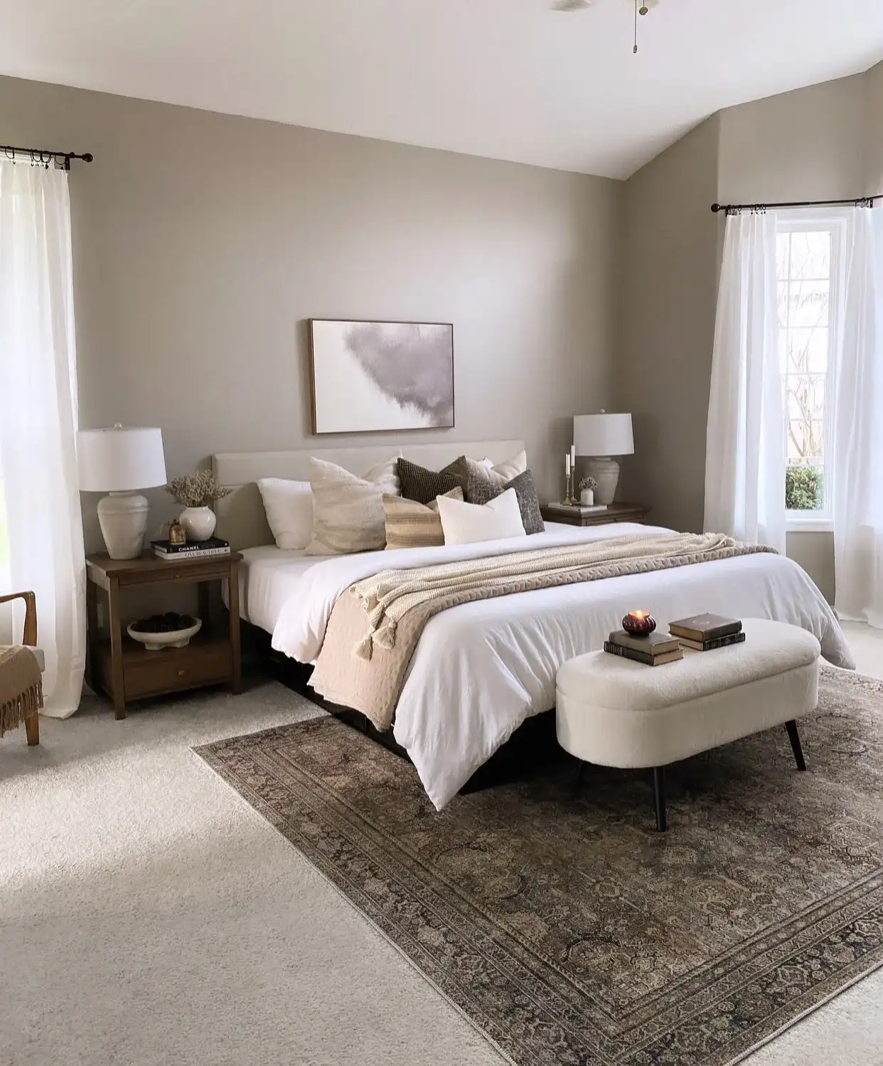 Demlin Table Lamp in Gray in a styled room
