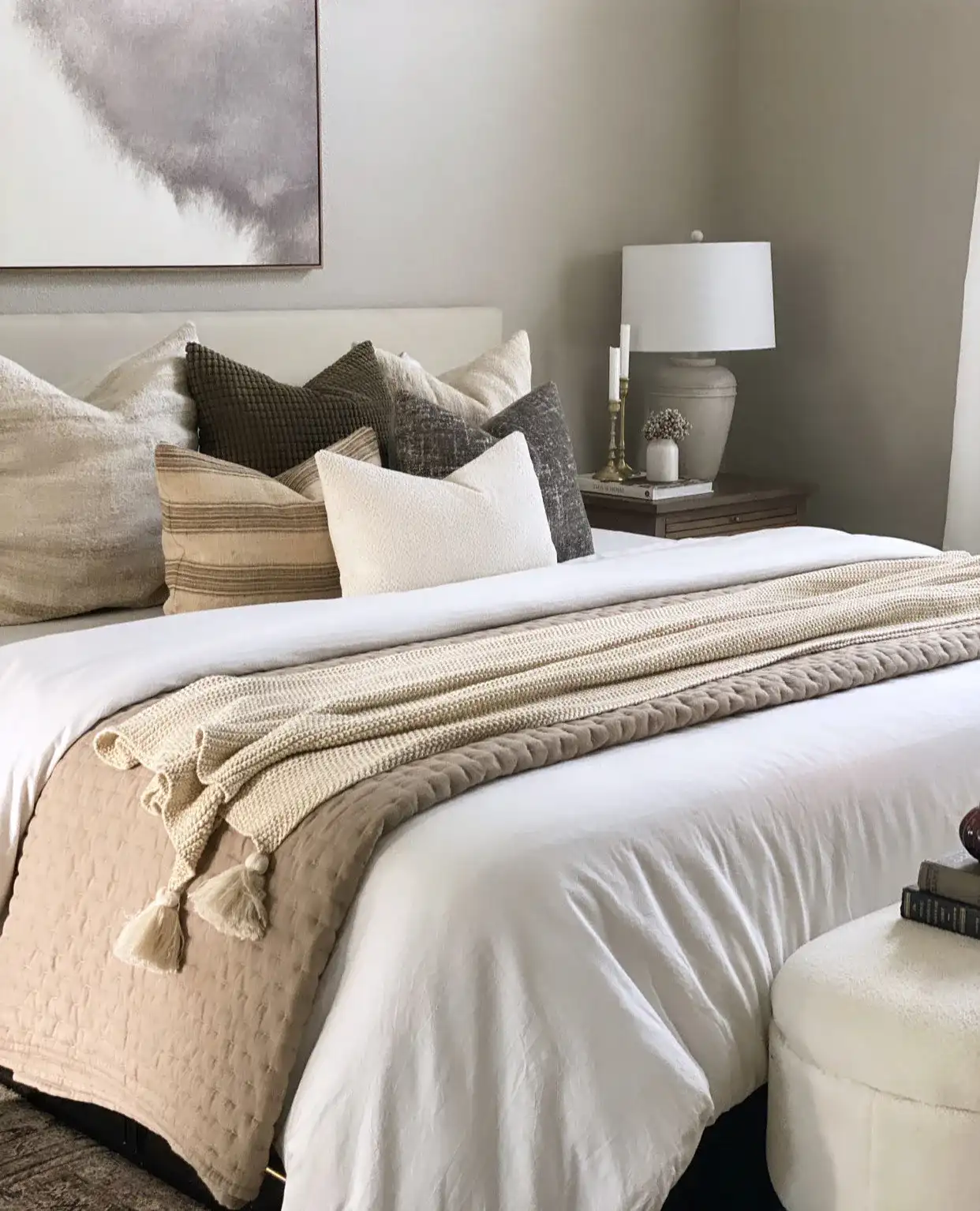 Demlin Table Lamp in Gray in a styled room