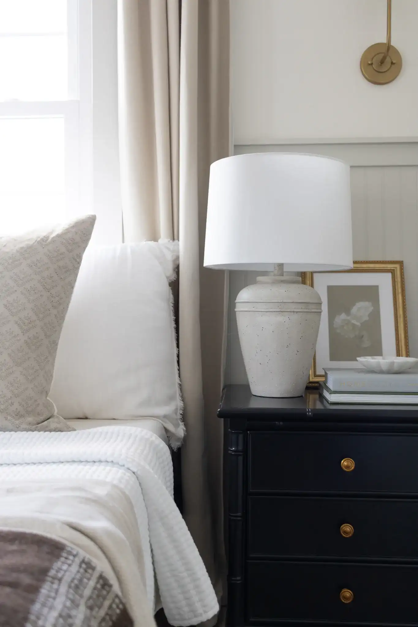 Demlin Table Lamp in Gray in a styled room