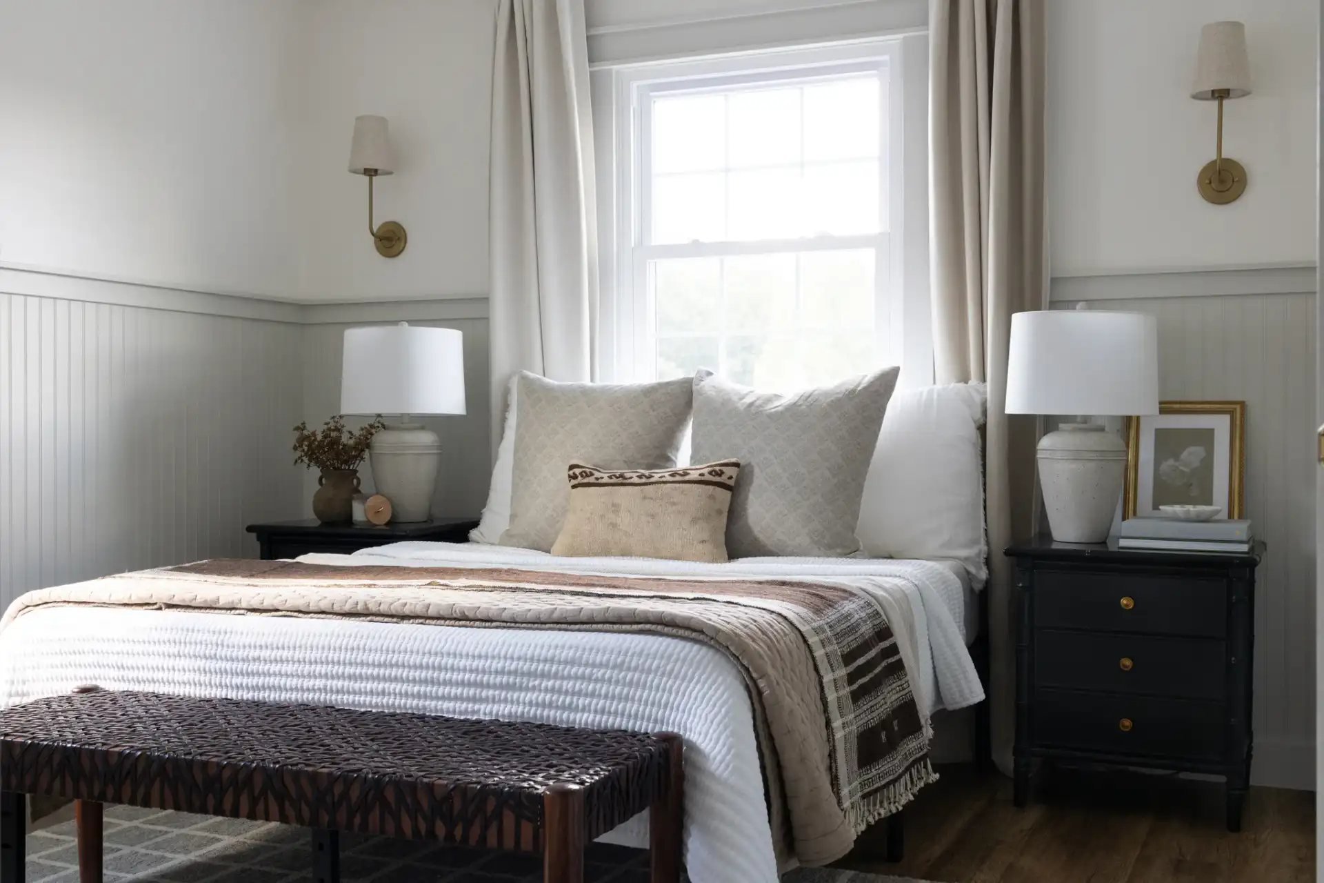 Demlin Table Lamp in Gray in a styled room
