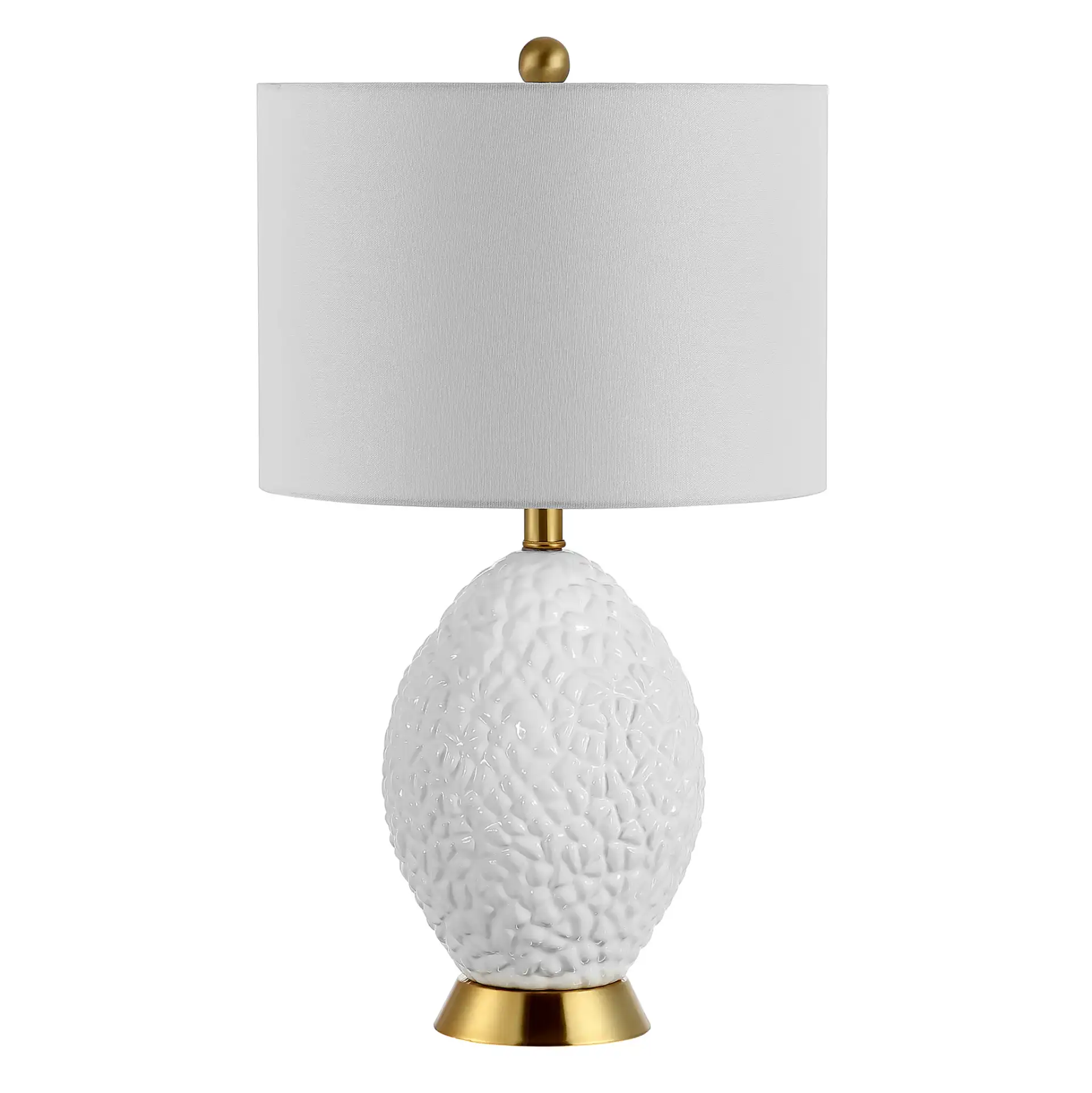 Kimli Table Lamp in White / Brass, detail view