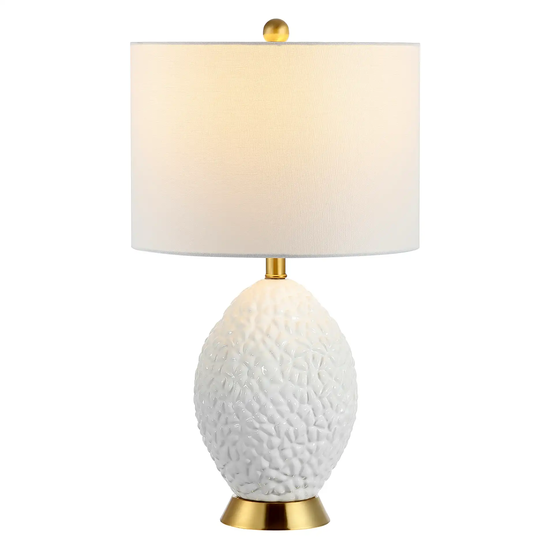 Kimli Table Lamp in White / Brass