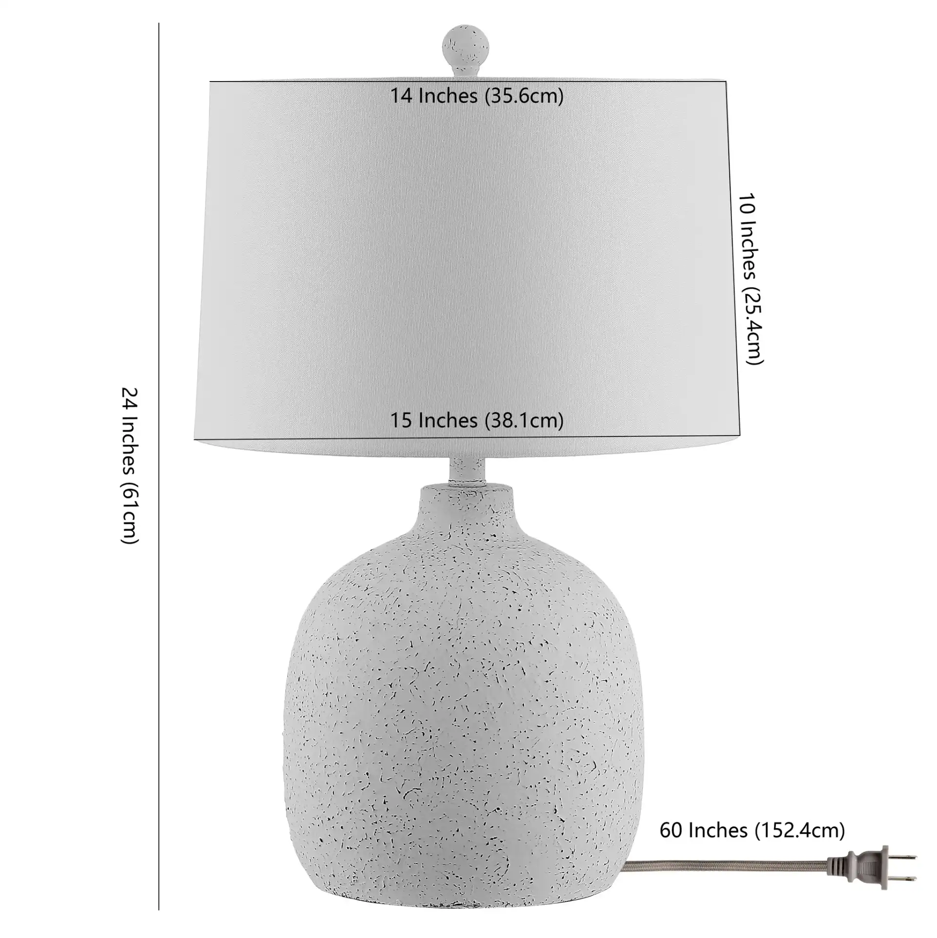 Veleri Table Lamp in White Speckle, detail view