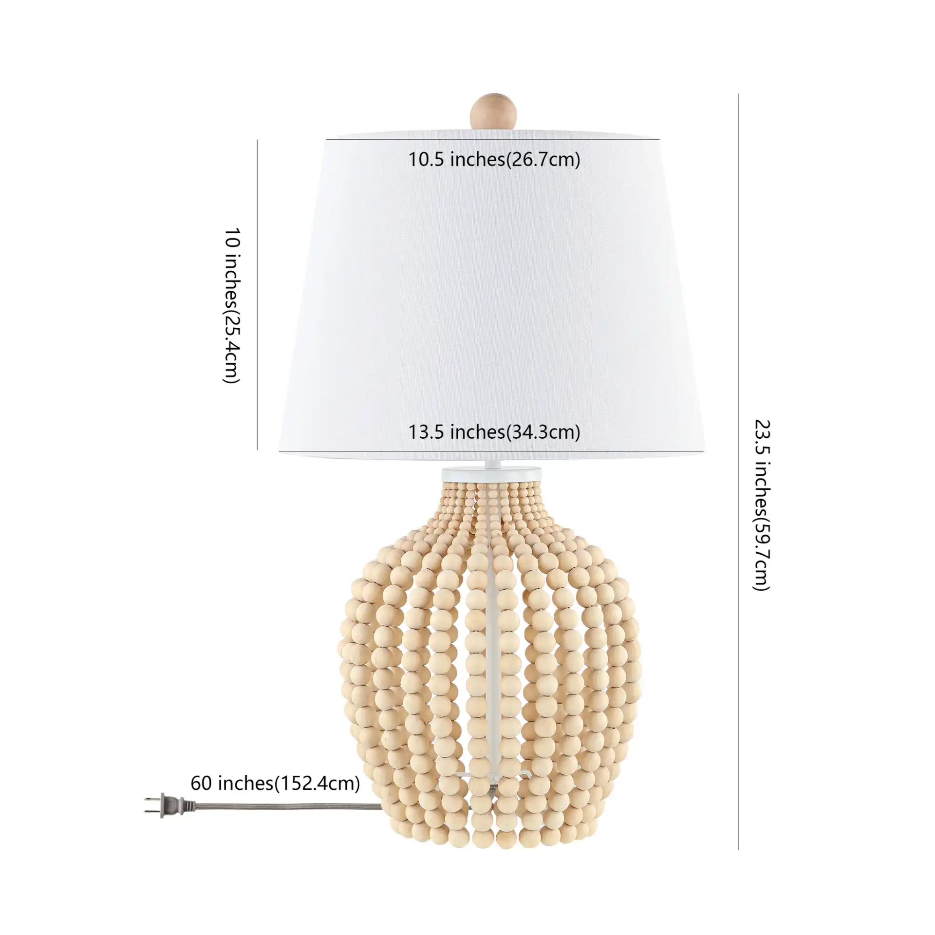 Rewli Table Lamp in Natural / White, detail view