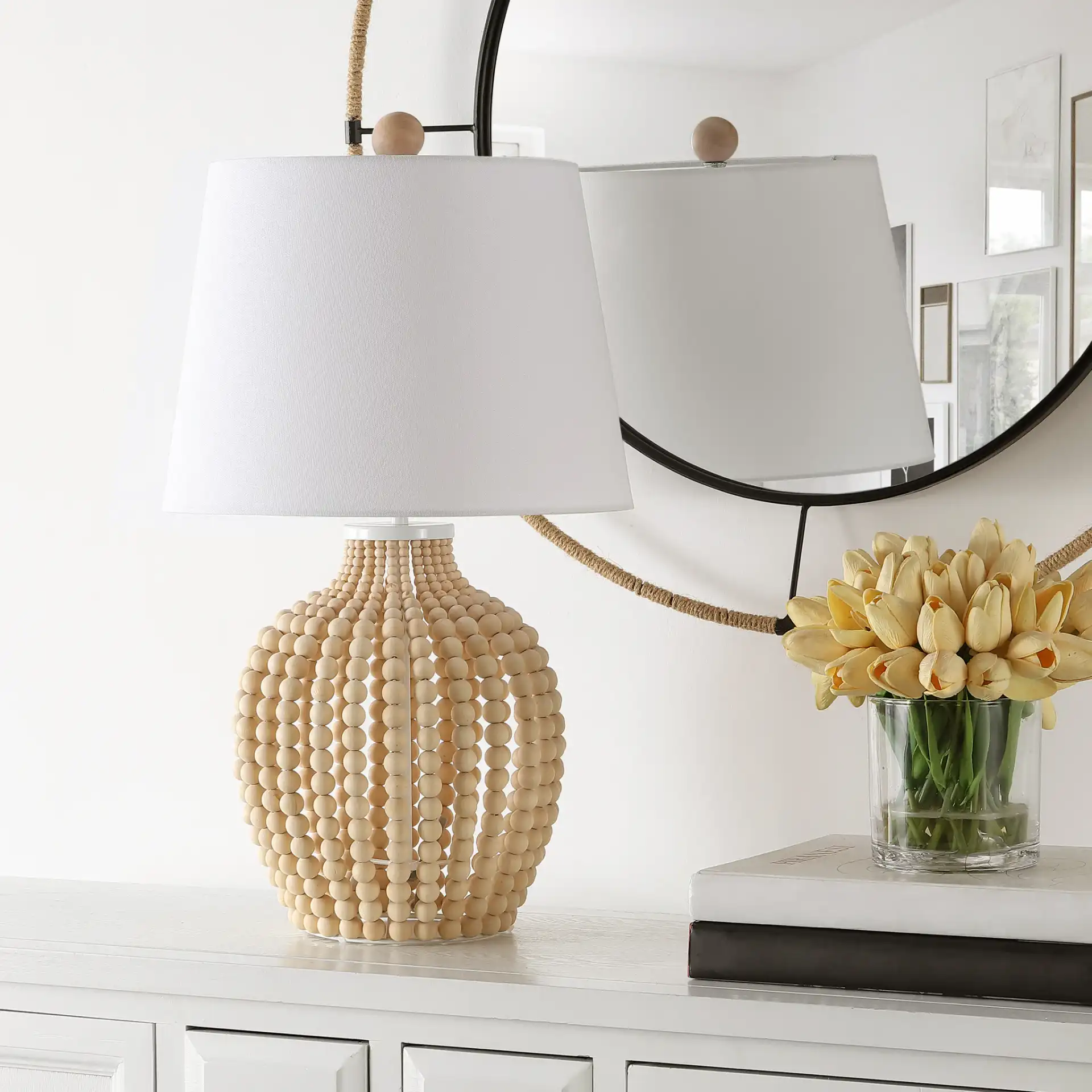 Rewli Table Lamp in Natural / White in a styled room