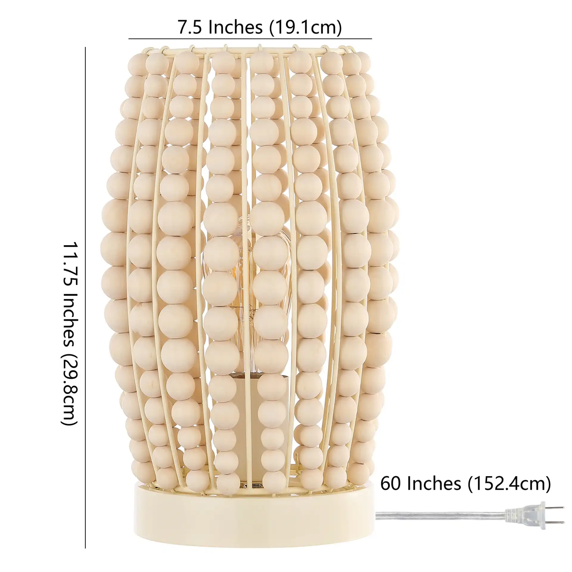 Darrow Table Lamp in Cream, detail view
