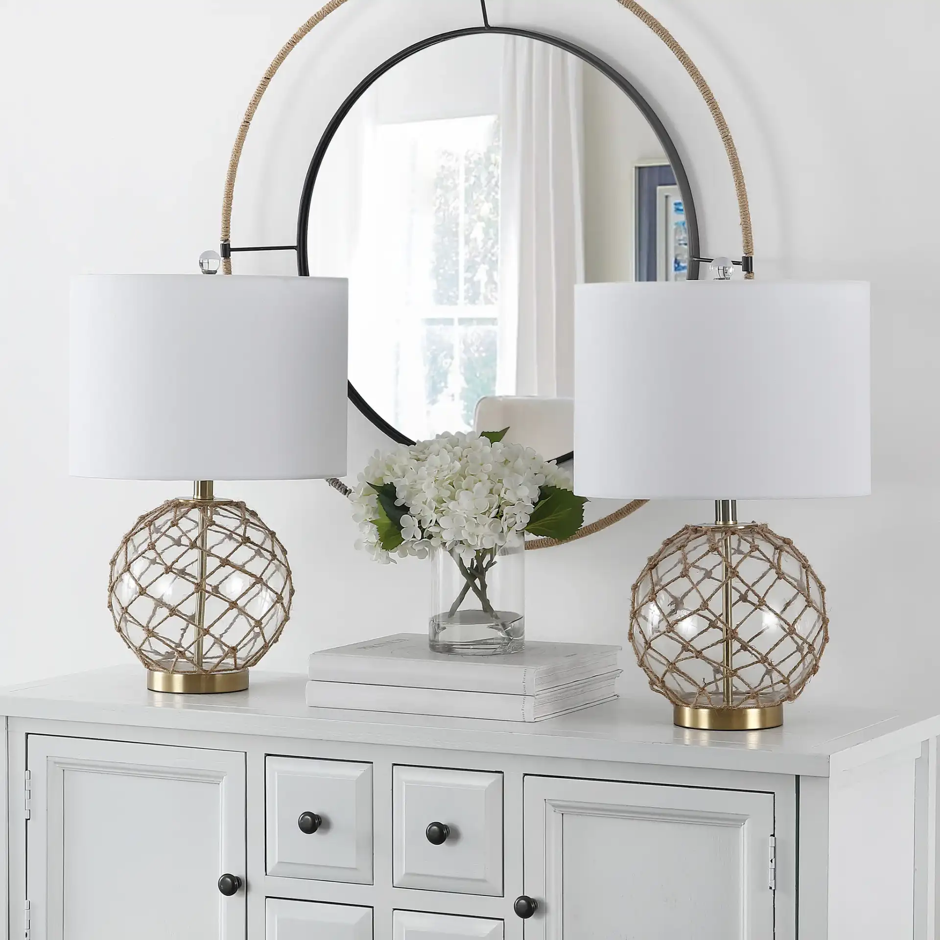 Gremeli Table Lamp (Set Of 2) in Natural / Clear in a styled room