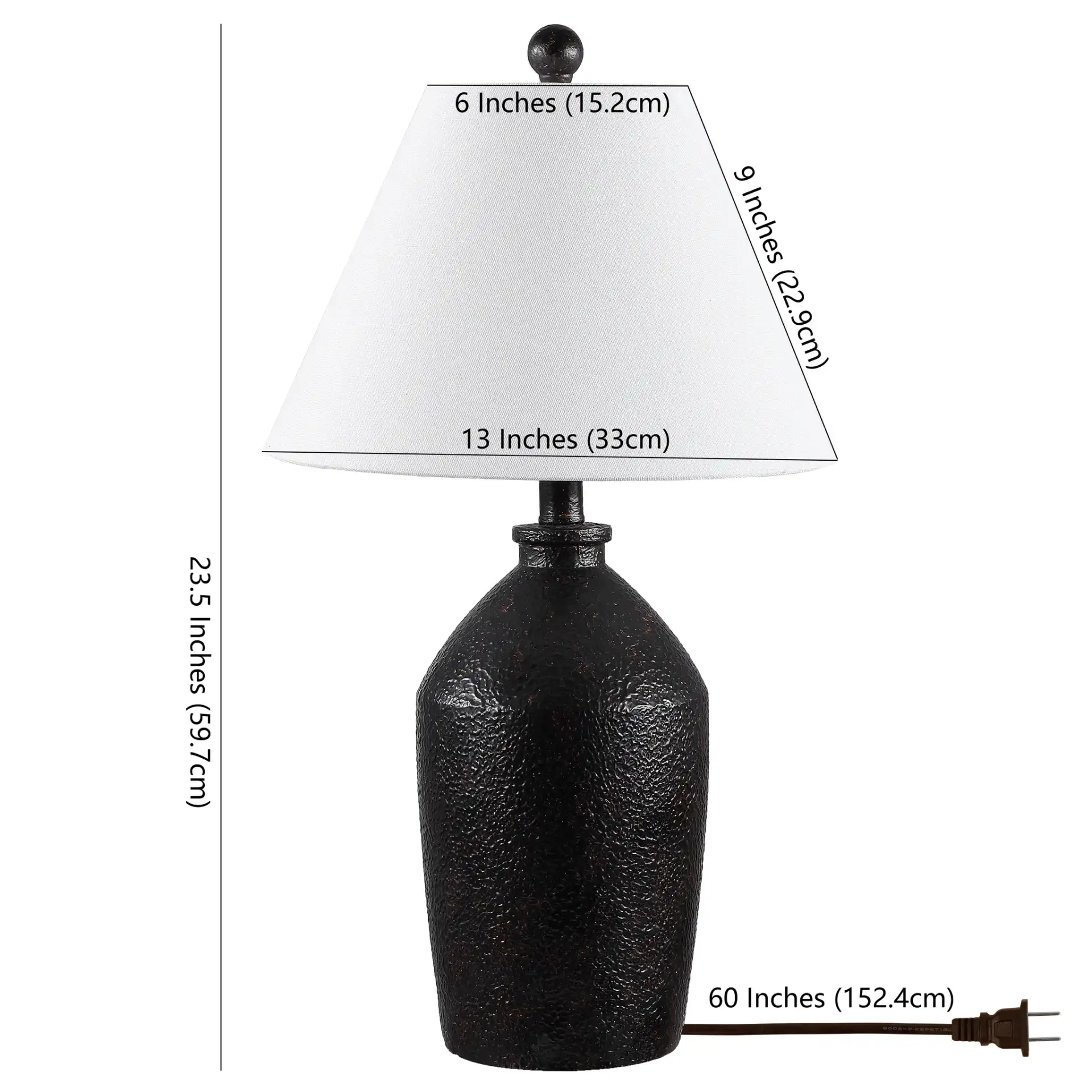 Selna Table Lamp in Brown, detail view