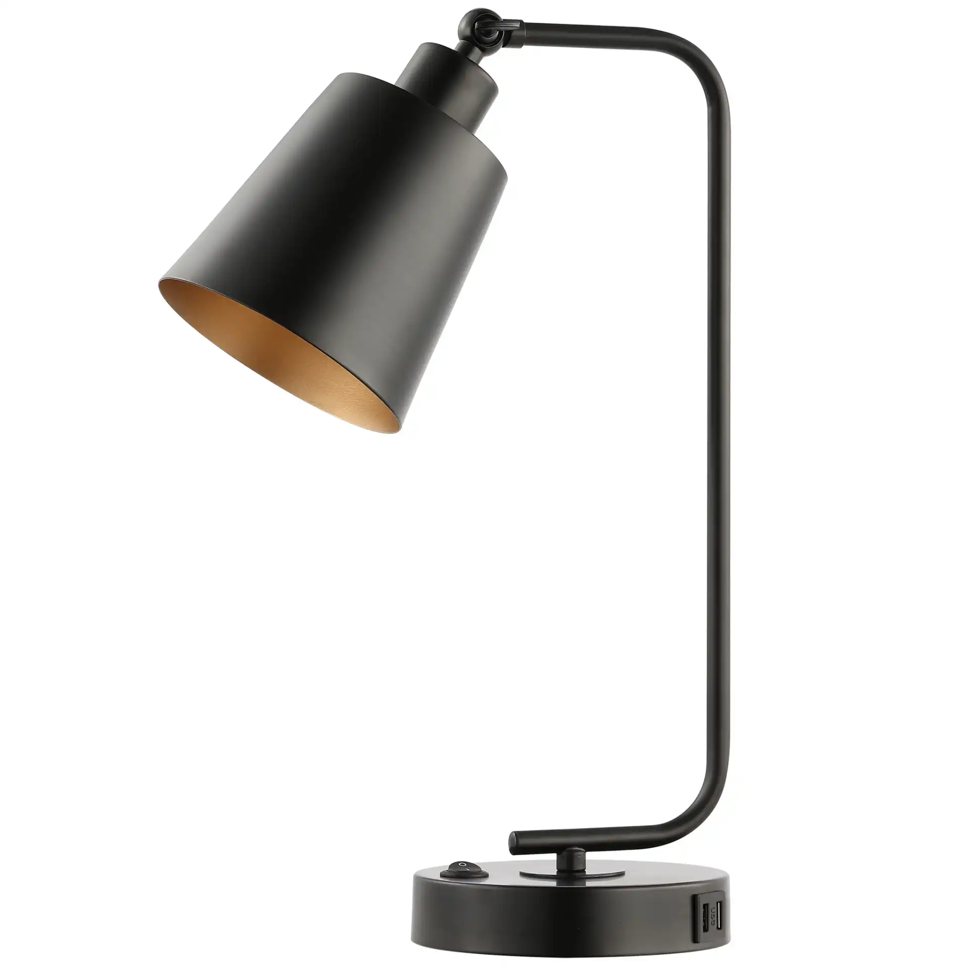 Nobel Table Lamp With Usb in Black, detail view