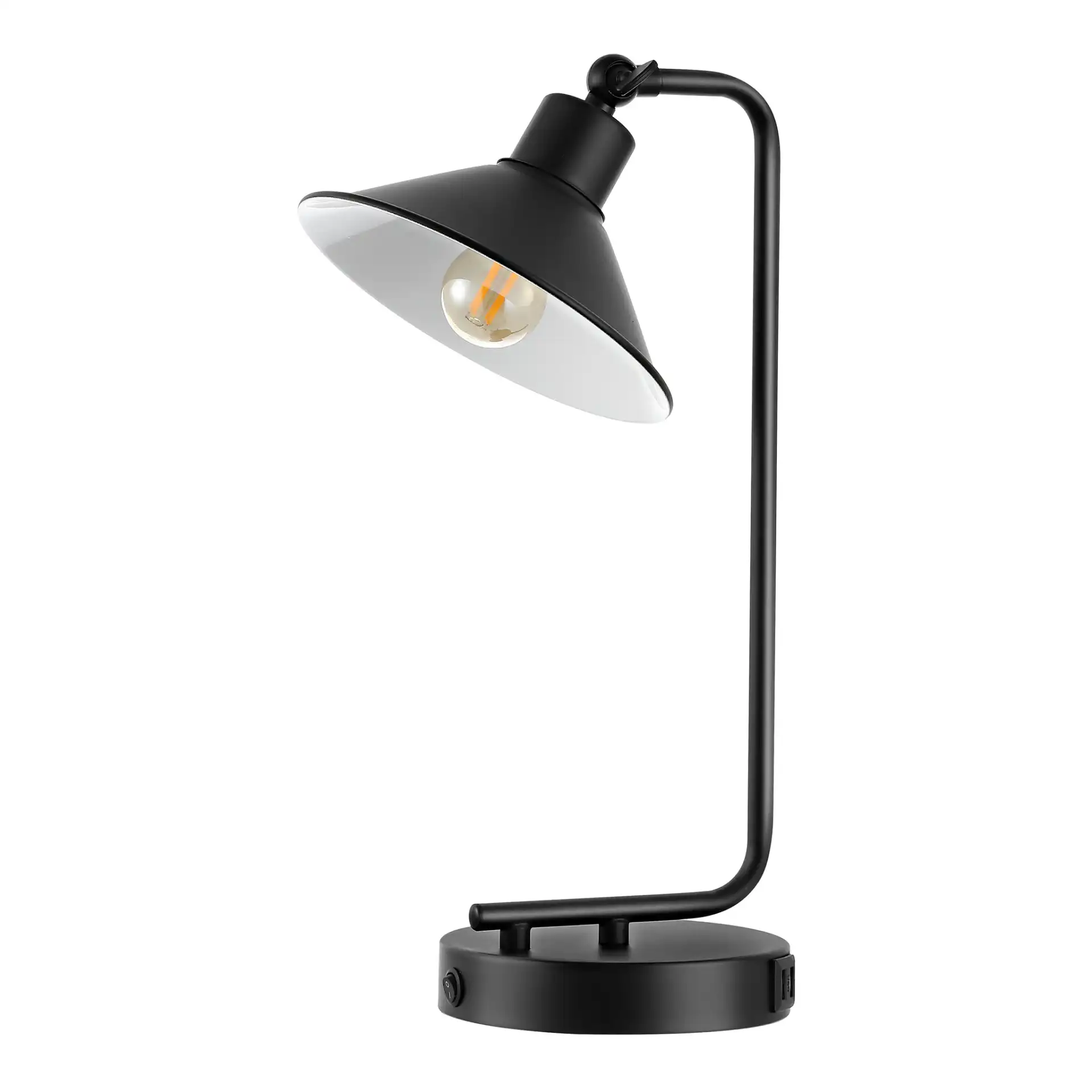 Nadav Table Lamp With Usb in Black, detail view