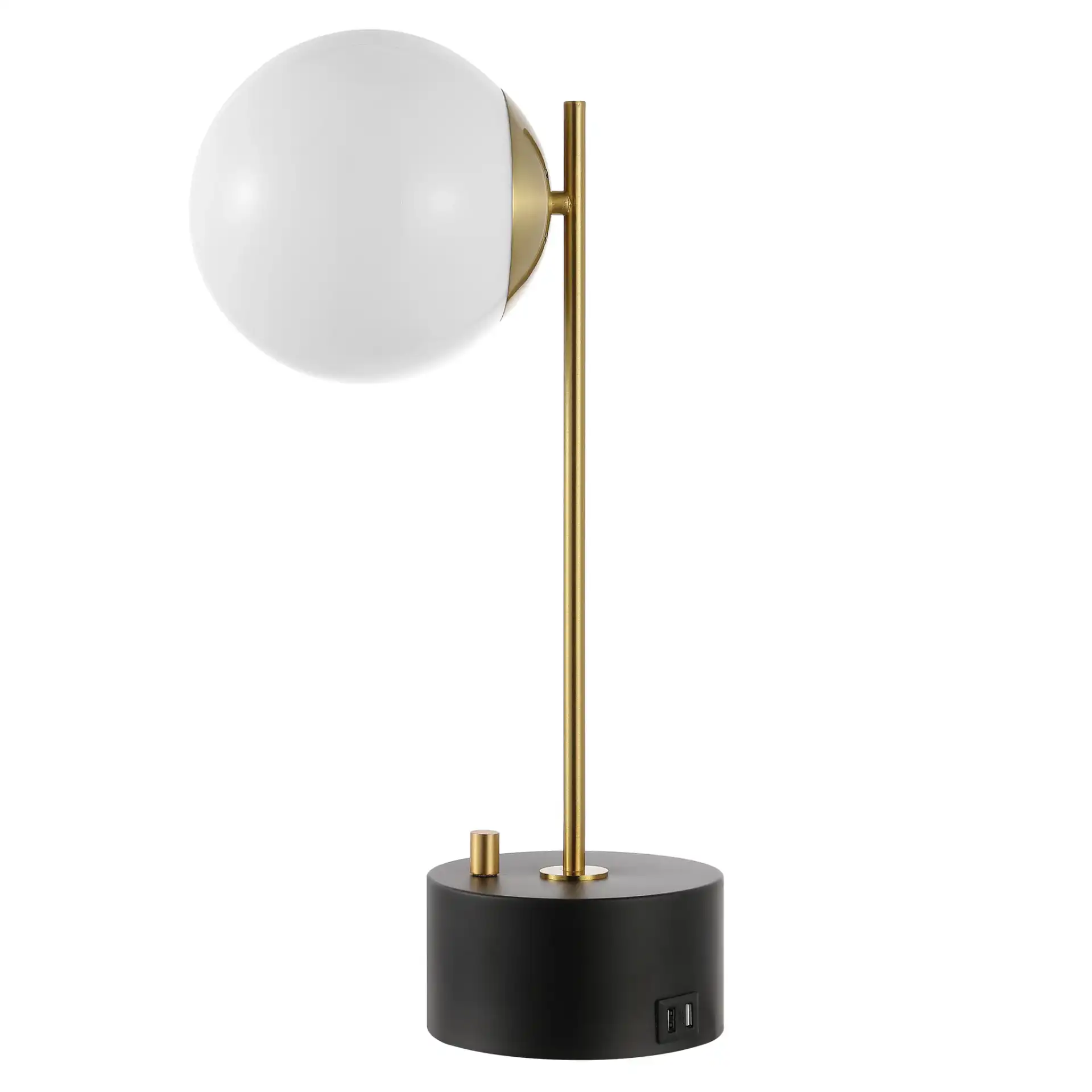 Ryu Table Lamp With Usb in Brass / Black, detail view