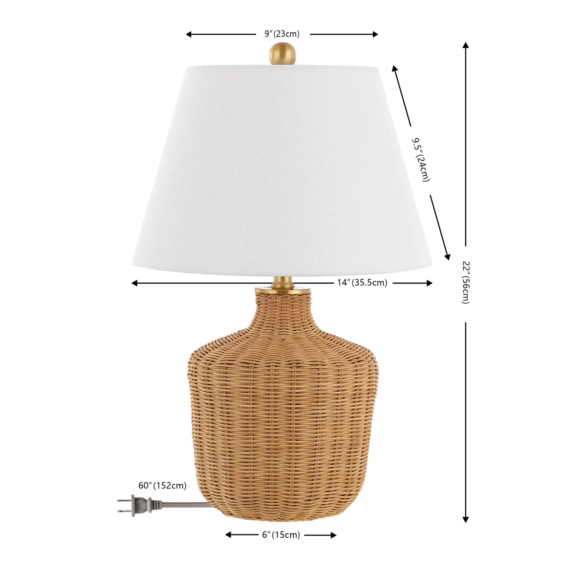 Saolia Table Lamp in Natural, detail view