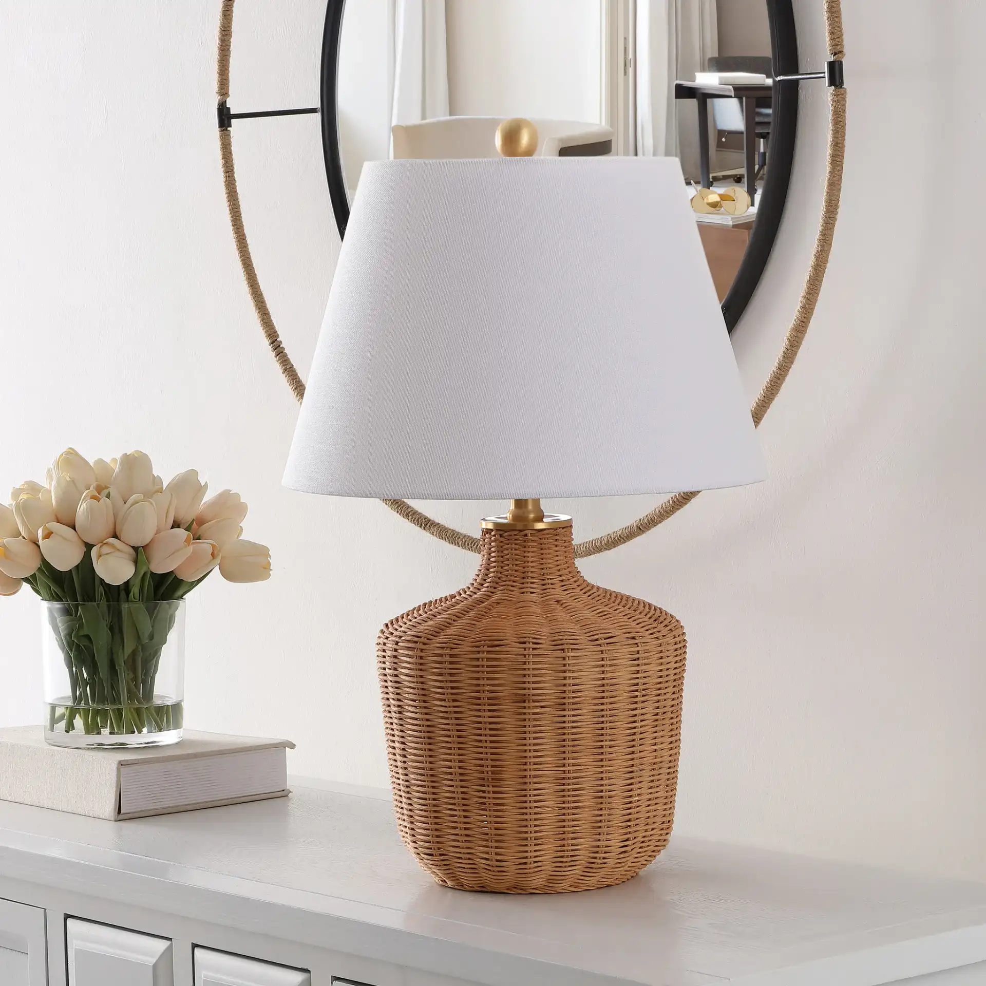 Saolia Table Lamp in Natural in a styled room