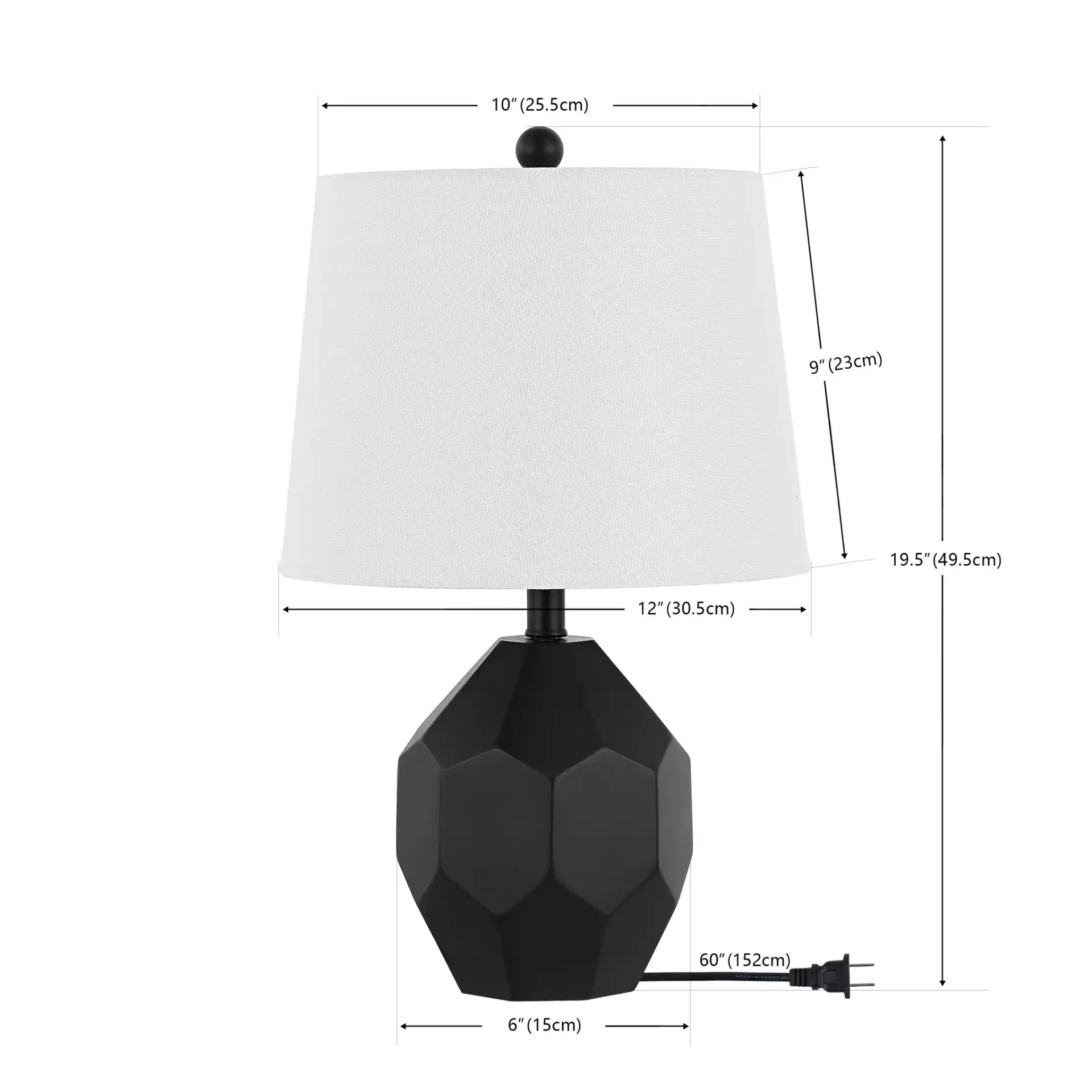 Danilo Table Lamp in Black, detail view