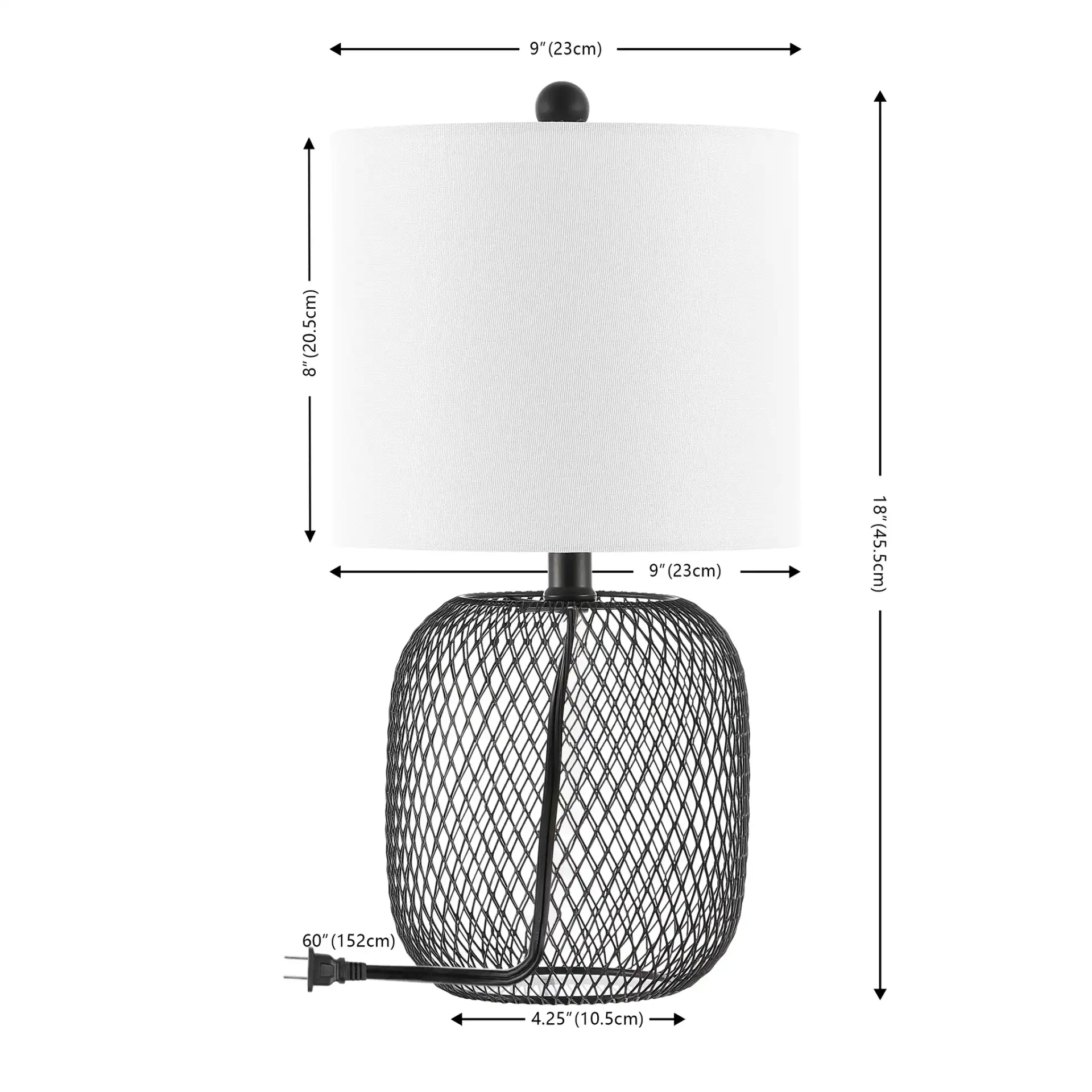 Novis Table Lamp in Black, detail view