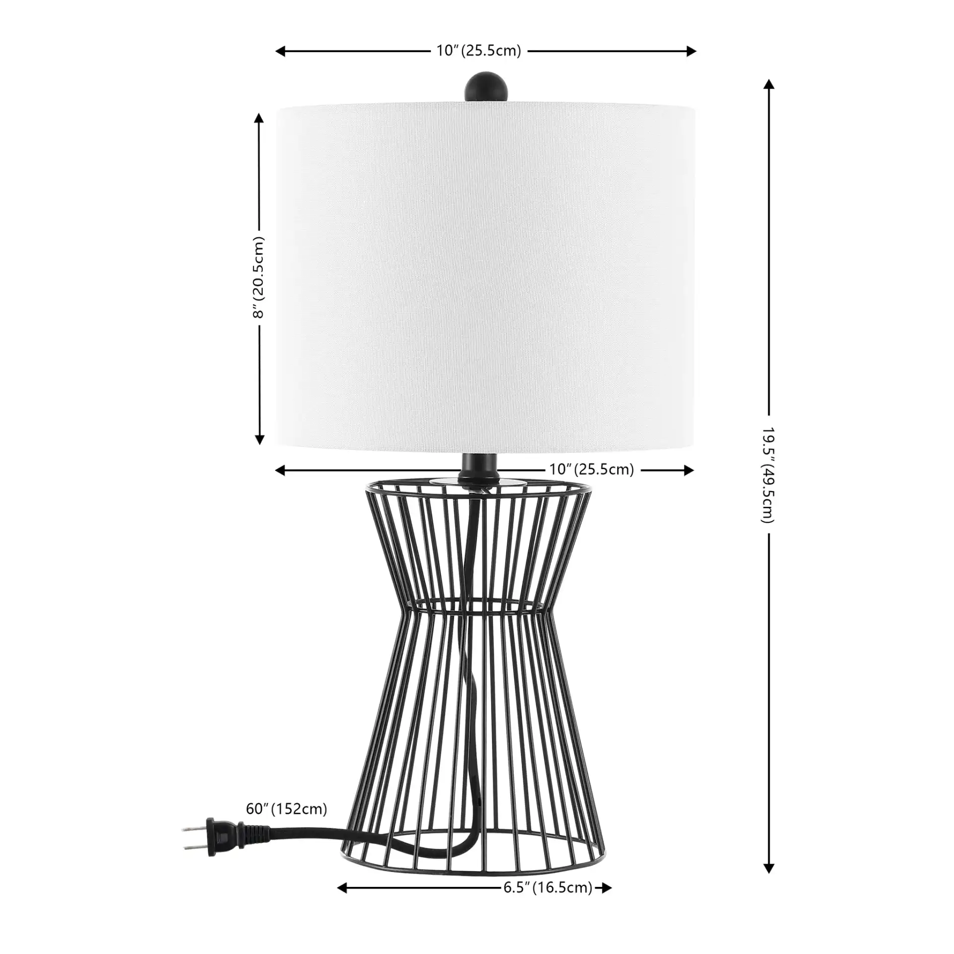 Rayna Table Lamp in Black, detail view