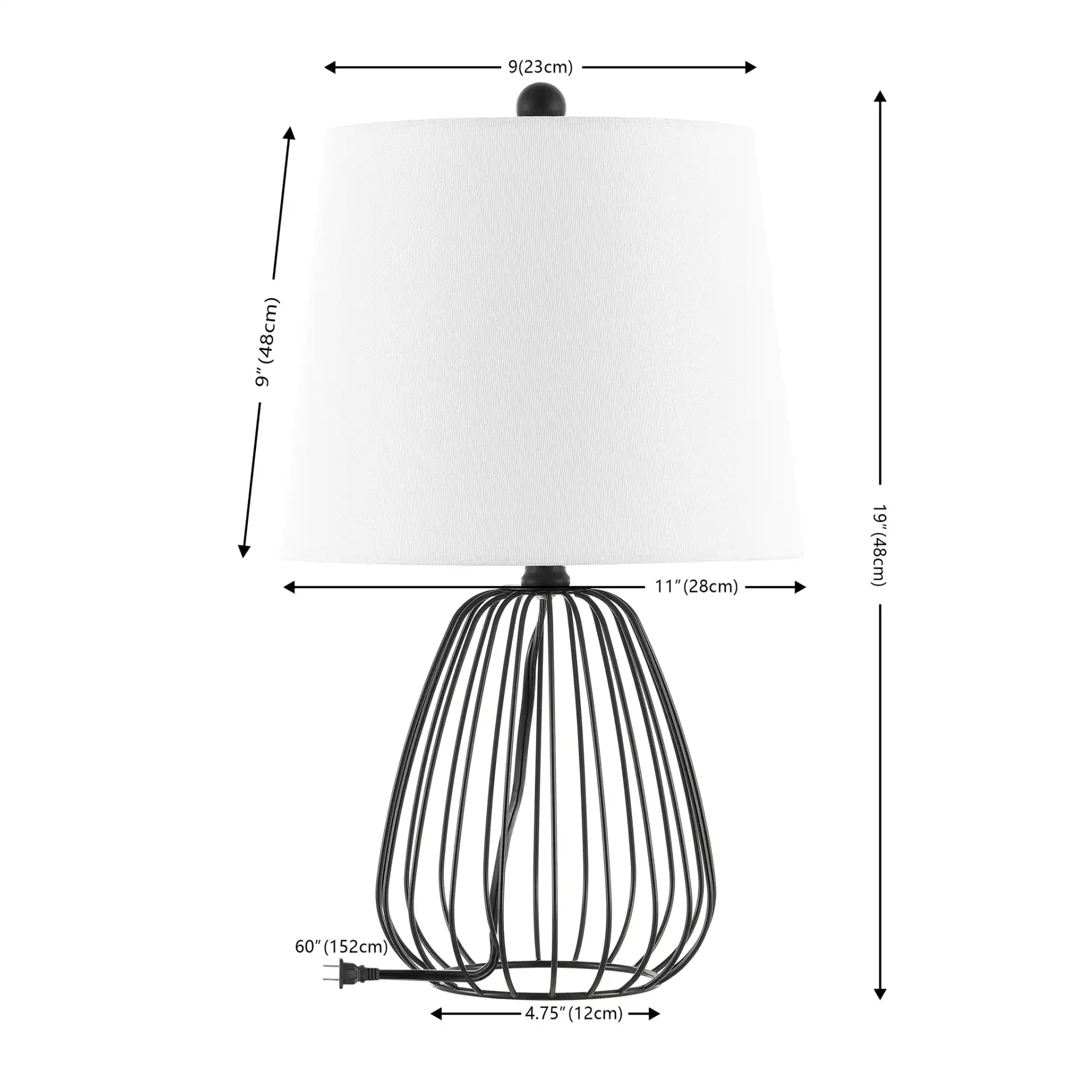 Seine Table Lamp in Black, detail view