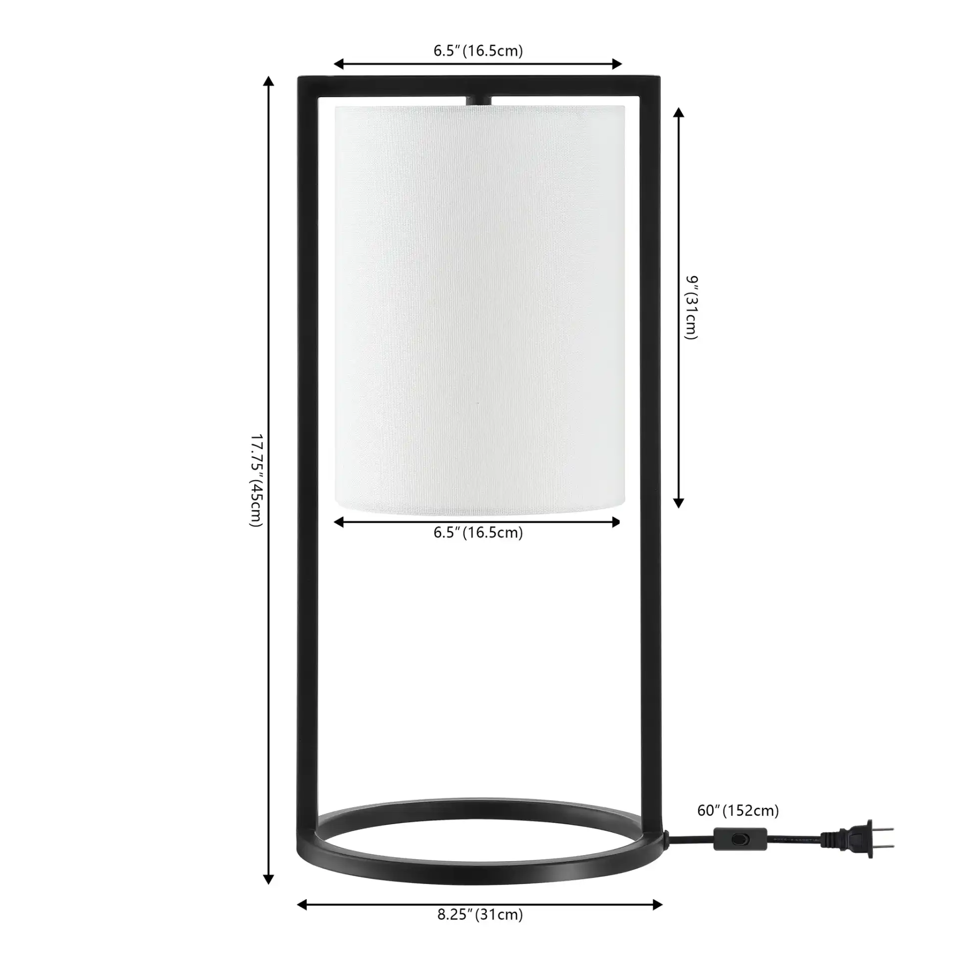 Tamiko Table Lamp in Black, detail view