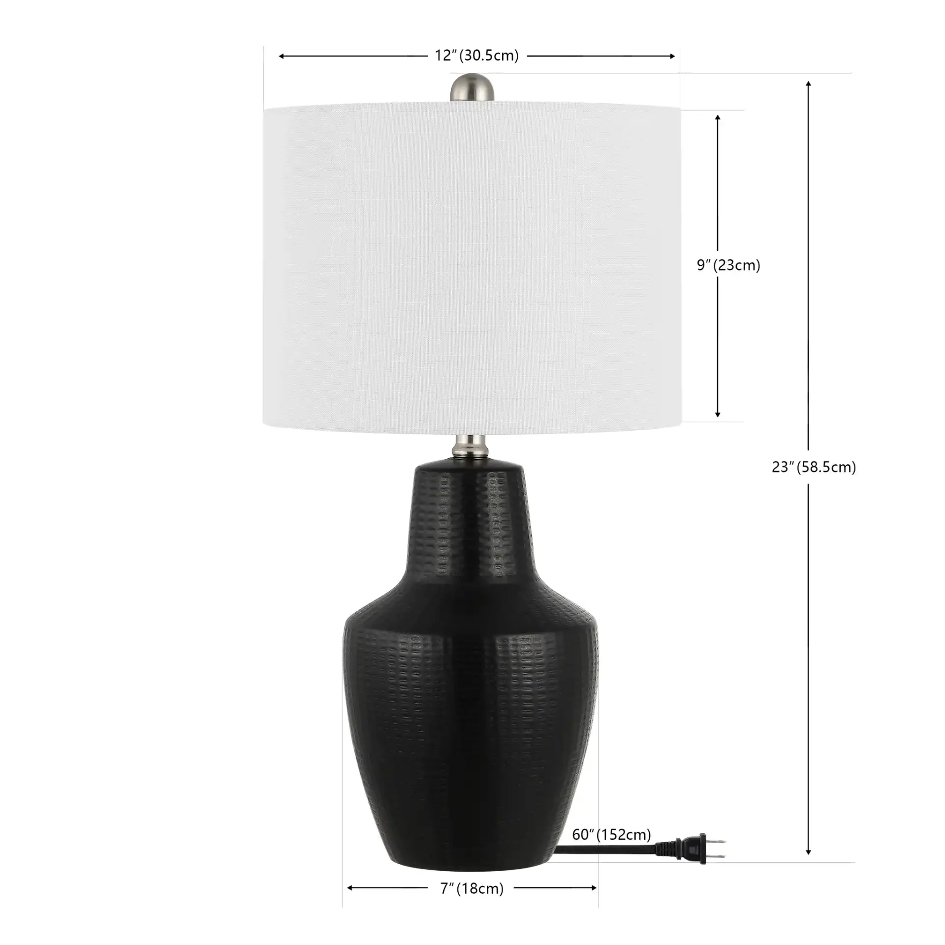 Voetta Table Lamp in Black, detail view