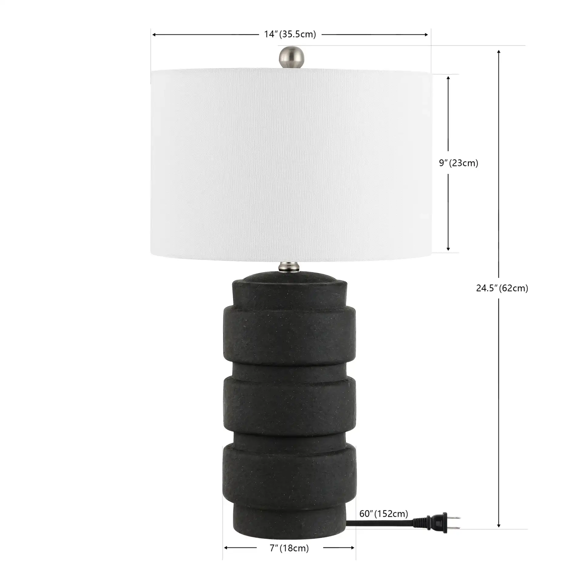 Sero Table Lamp in Black, detail view
