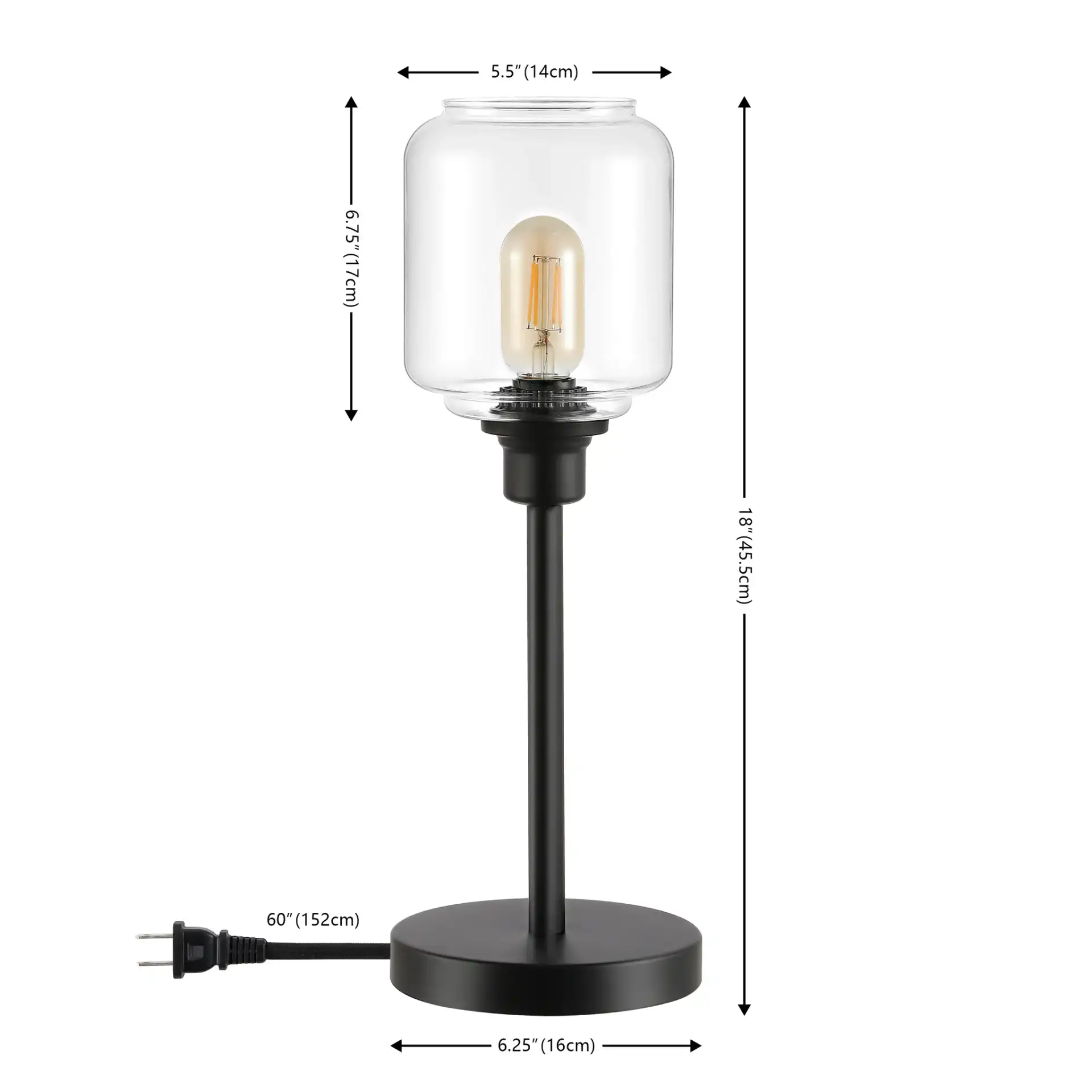 Seyi Table Lamp in Black, detail view