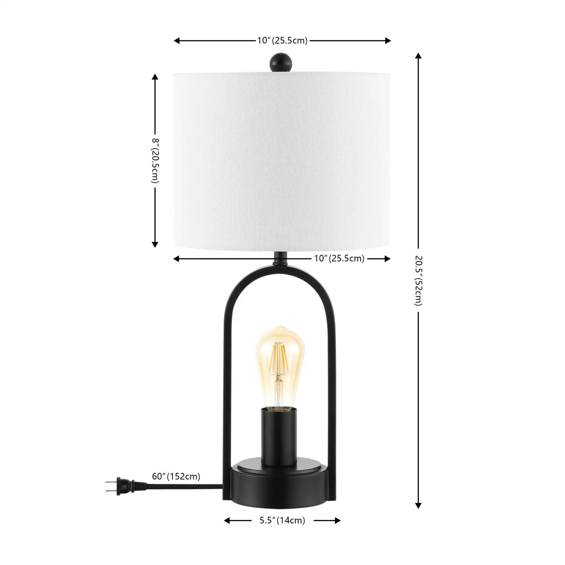 Faust Table Lamp in Black, detail view